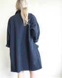 VETRA Long  Linen / Cotton Jacket, Navy