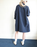 VETRA Long  Linen / Cotton Jacket, Navy