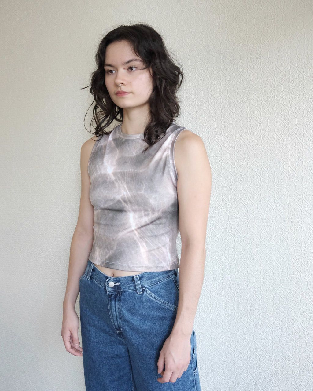 Waves High Neck Tank