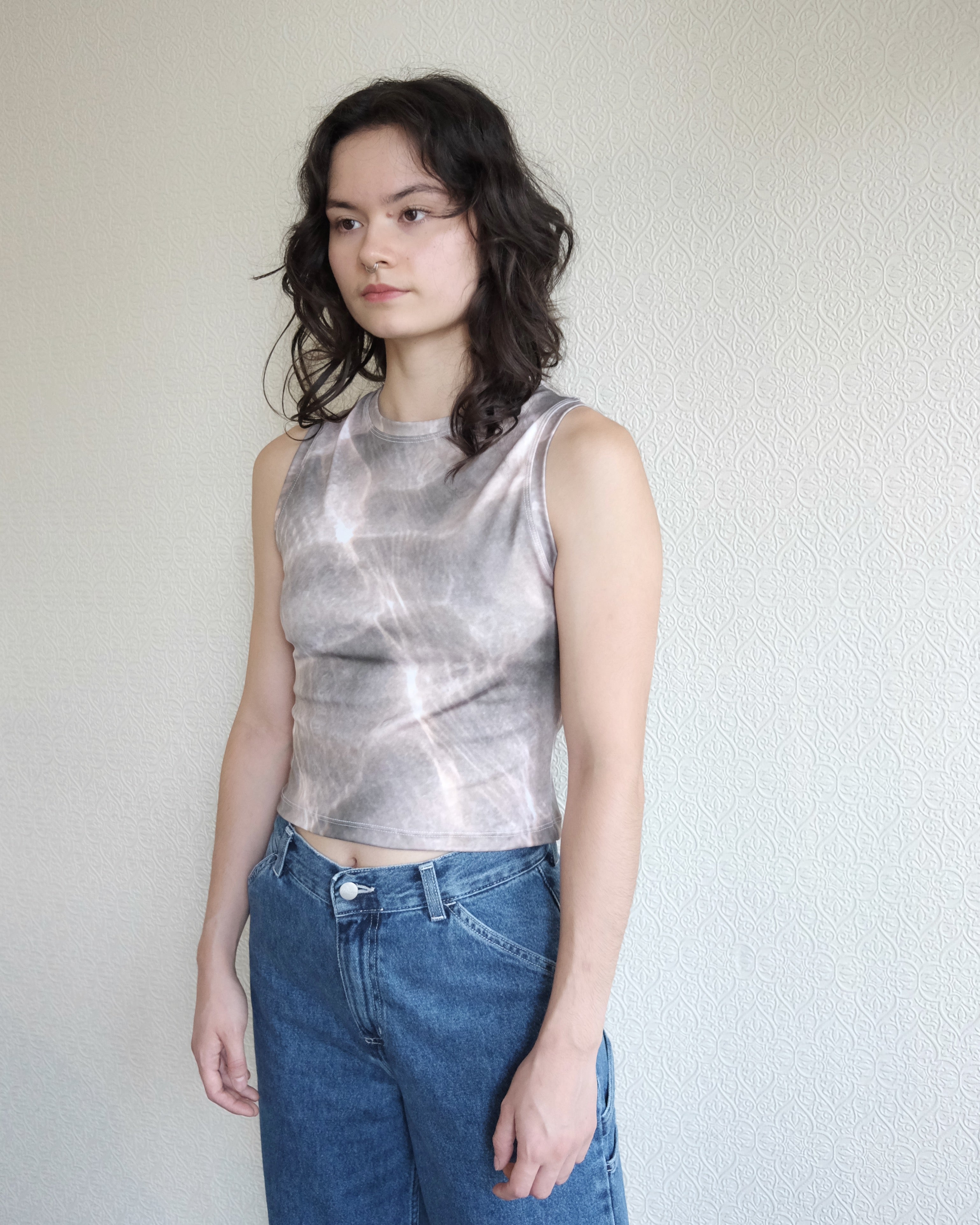 Waves High Neck Tank