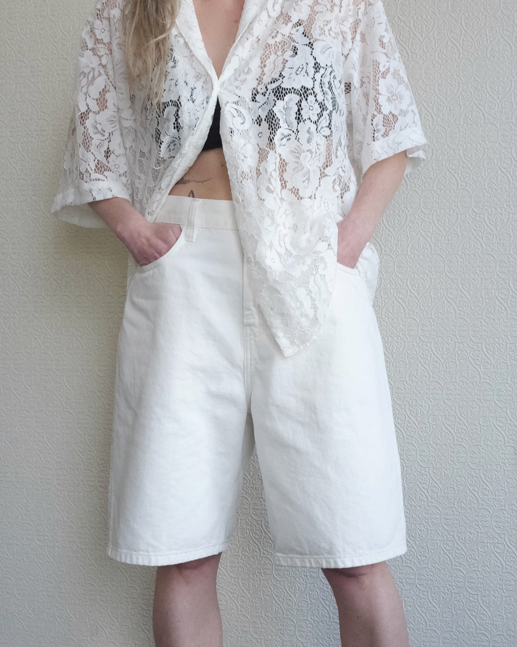 Brandon Shorts, Rinsed White
