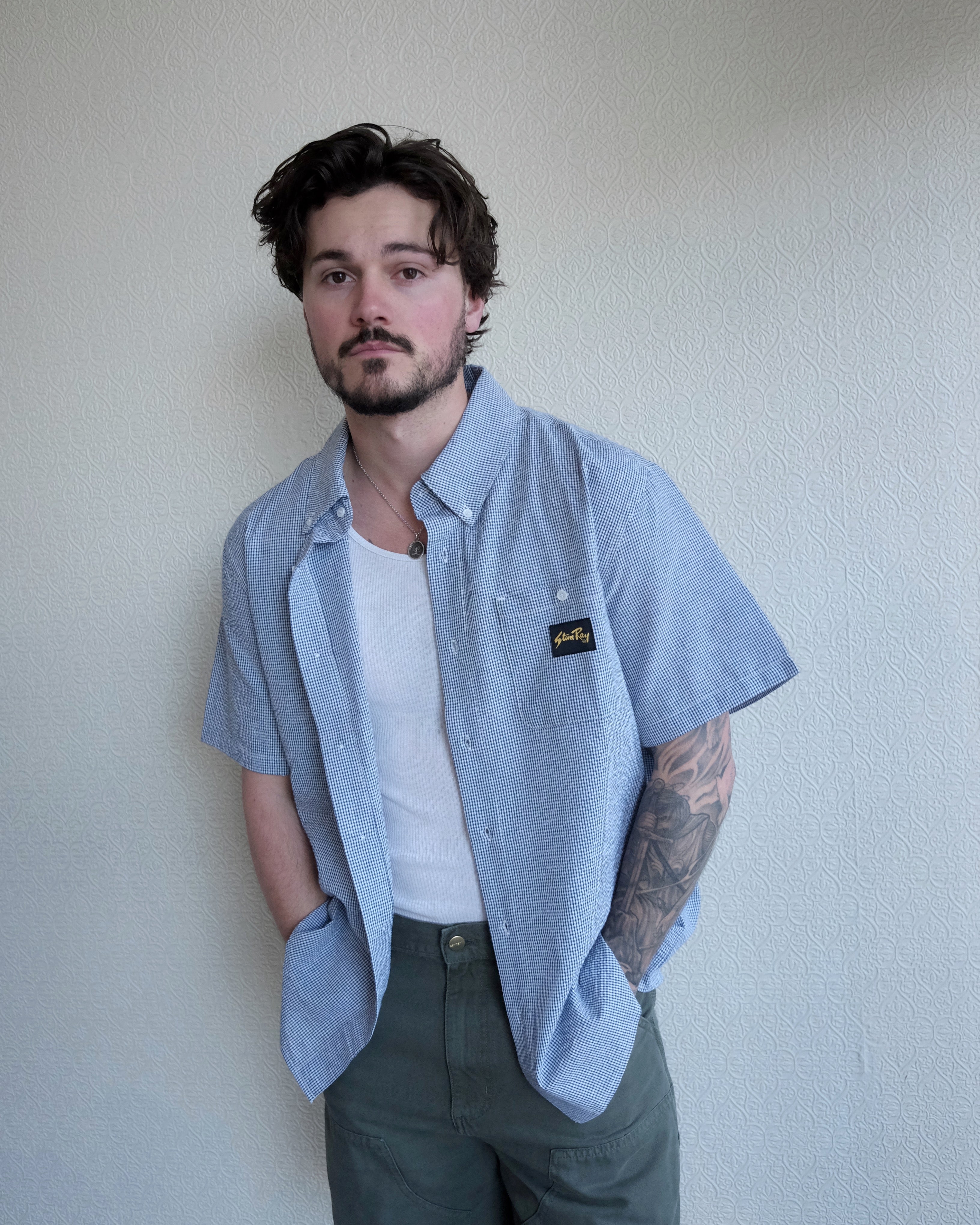 Gingham Button Up, Blue Gingham