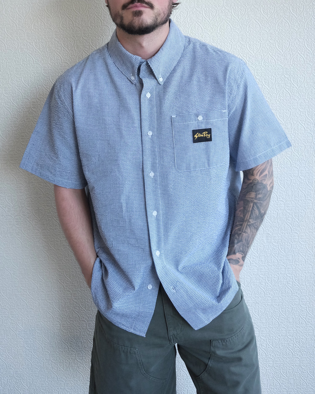 Gingham Button Up, Blue Gingham