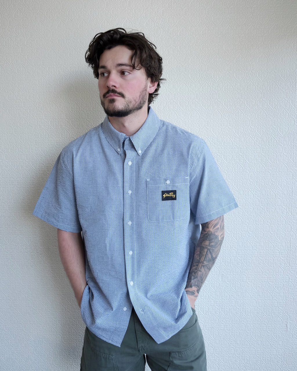 Gingham Button Up, Blue Gingham