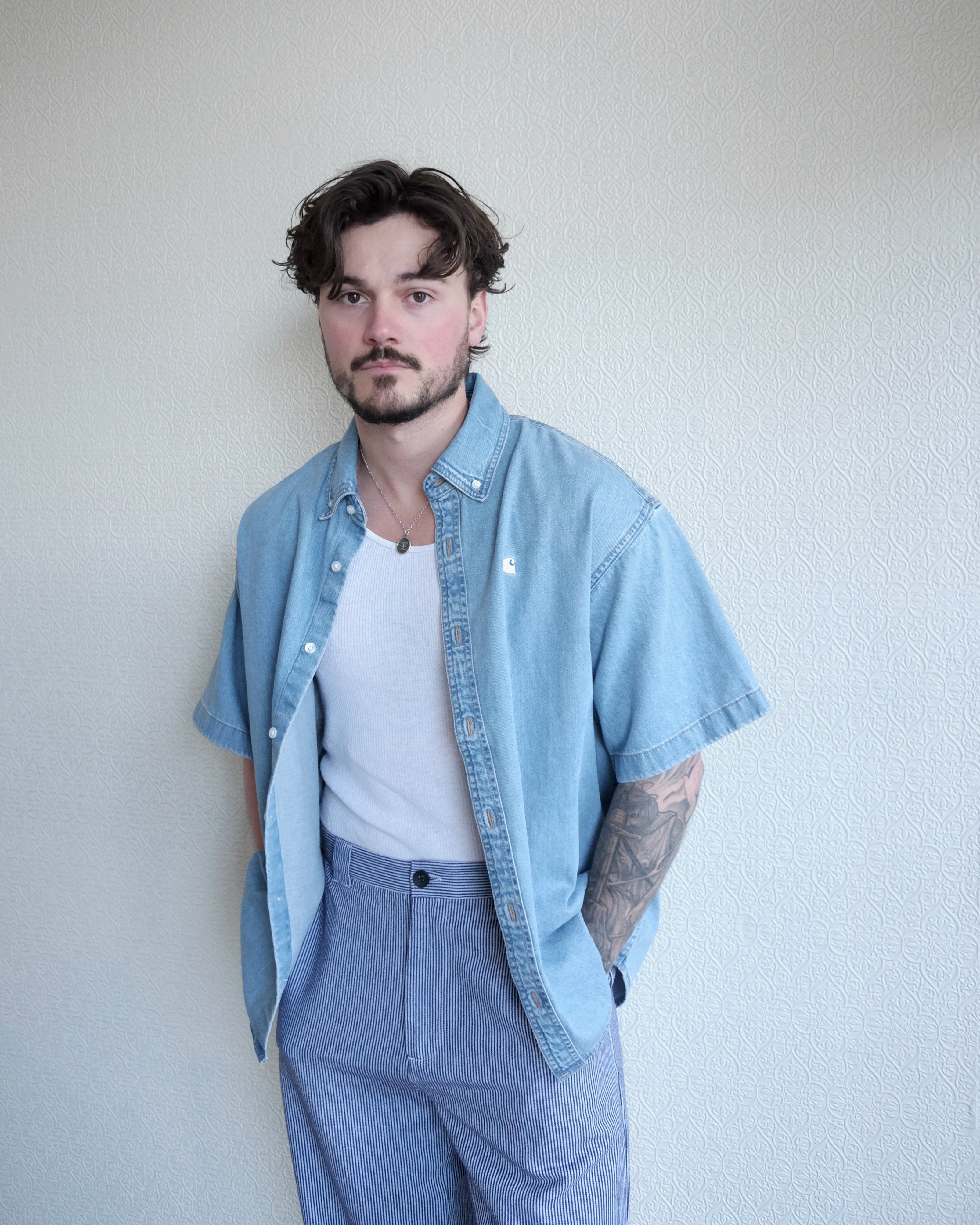 Lucas Shirt, Blue Bleached