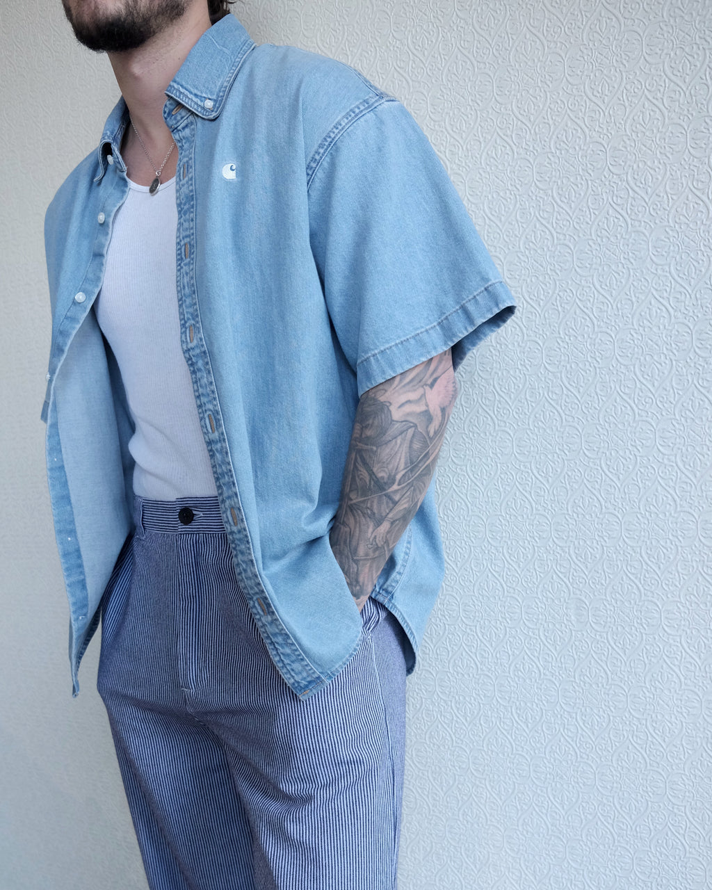 Lucas Shirt, Blue Bleached