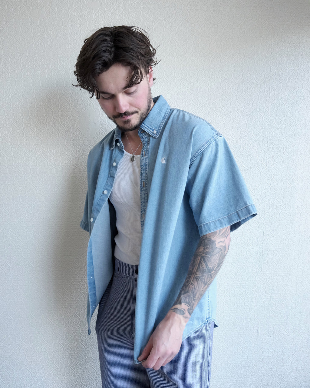Lucas Shirt, Blue Bleached