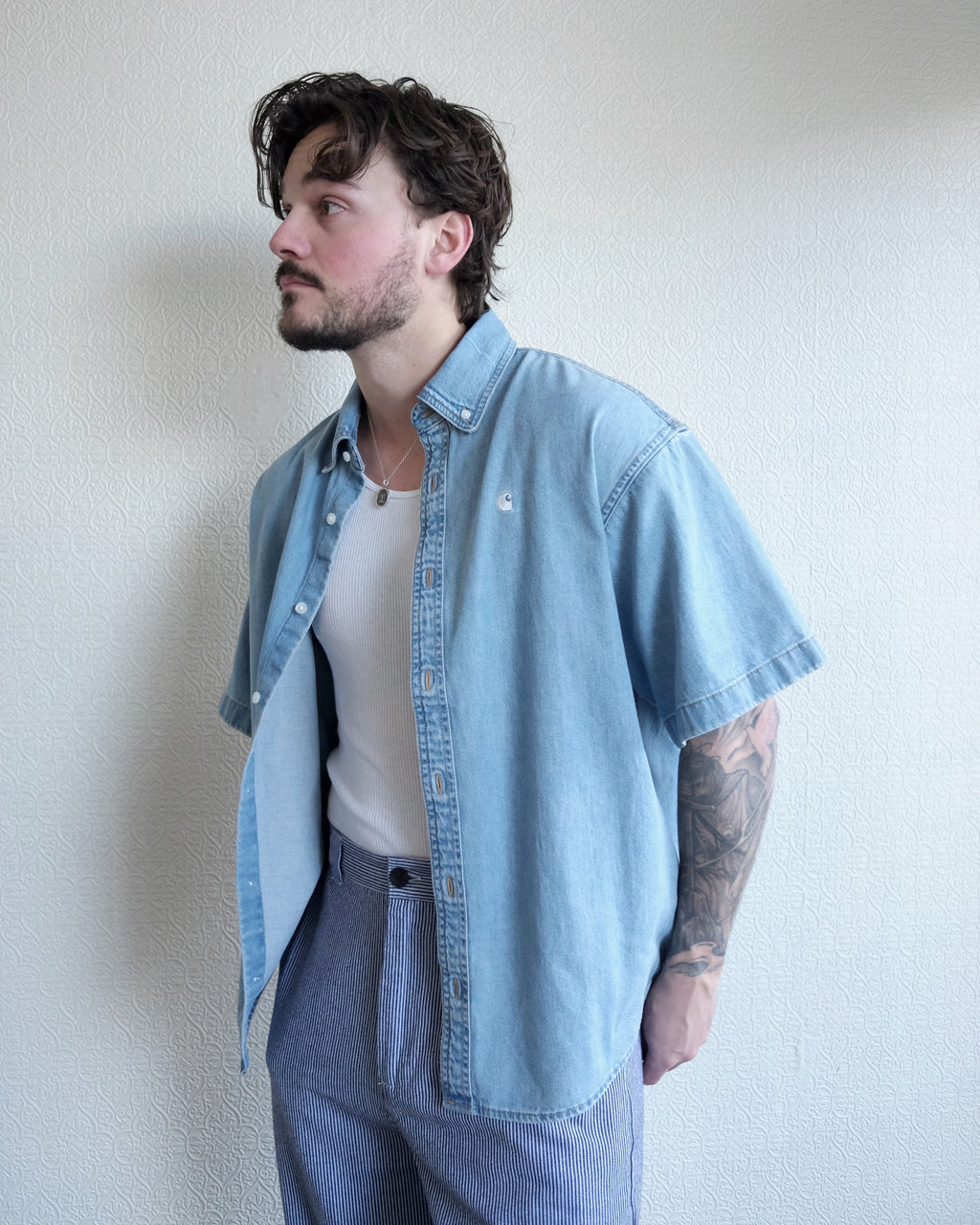 Lucas Shirt, Blue Bleached