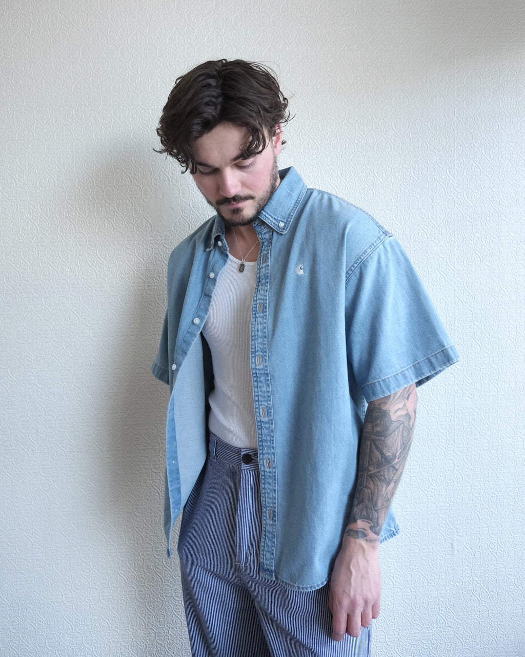 Lucas Shirt, Blue Bleached