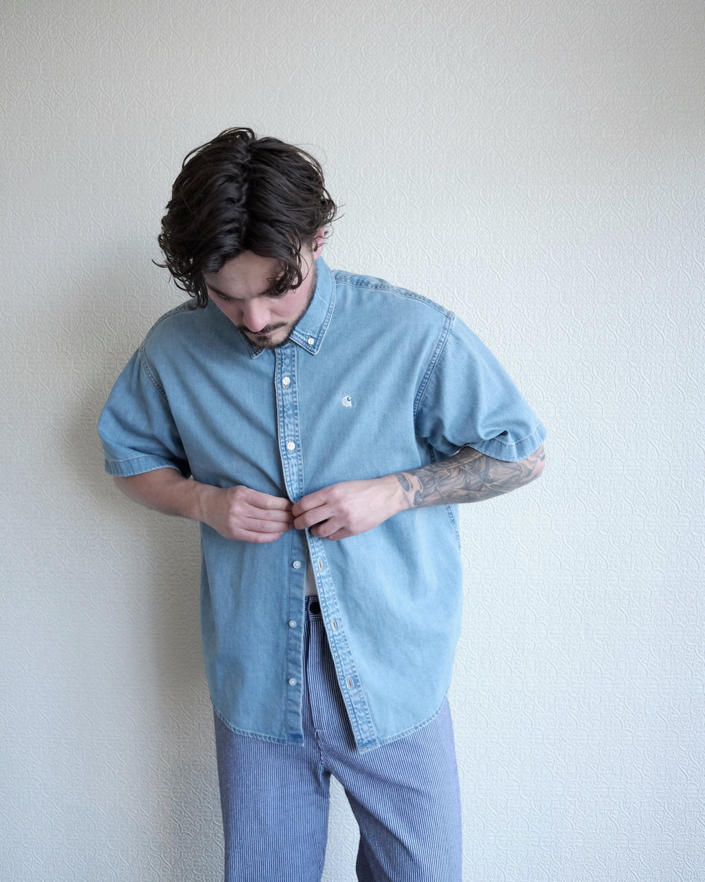 Lucas Shirt, Blue Bleached