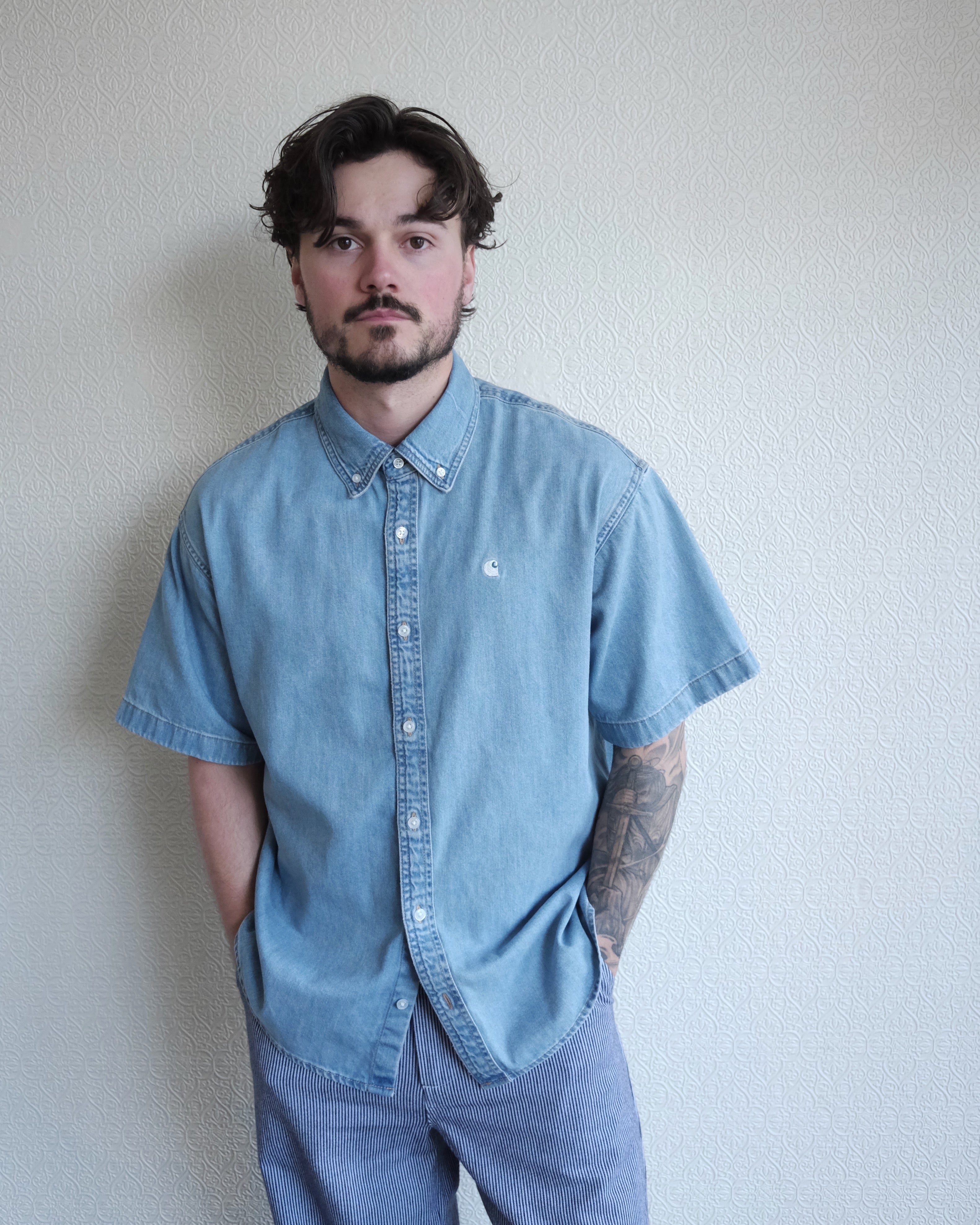 Lucas Shirt, Blue Bleached