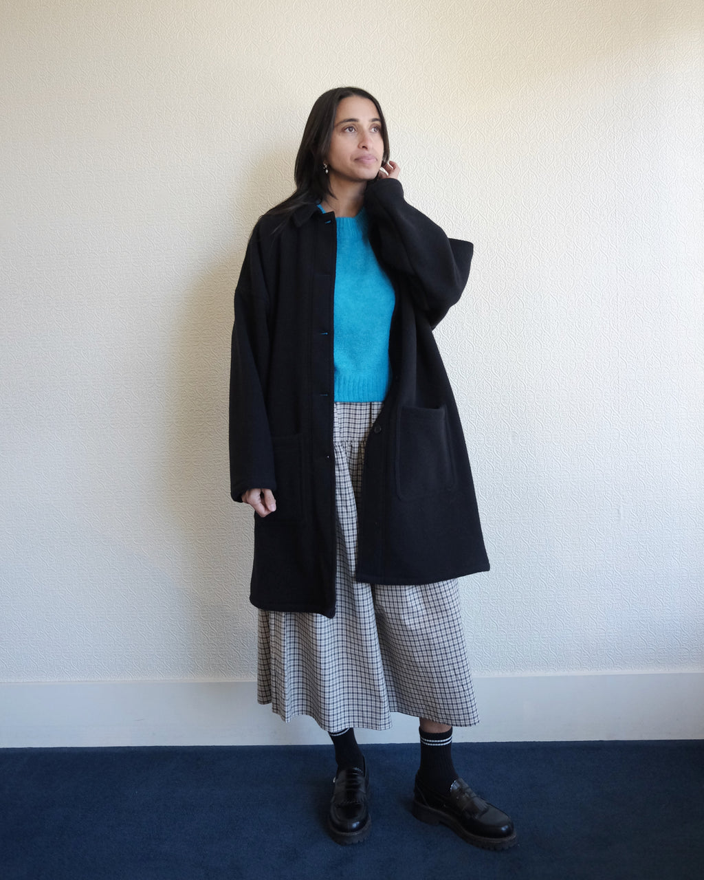 VETRA Melton Wool Coat, Navy
