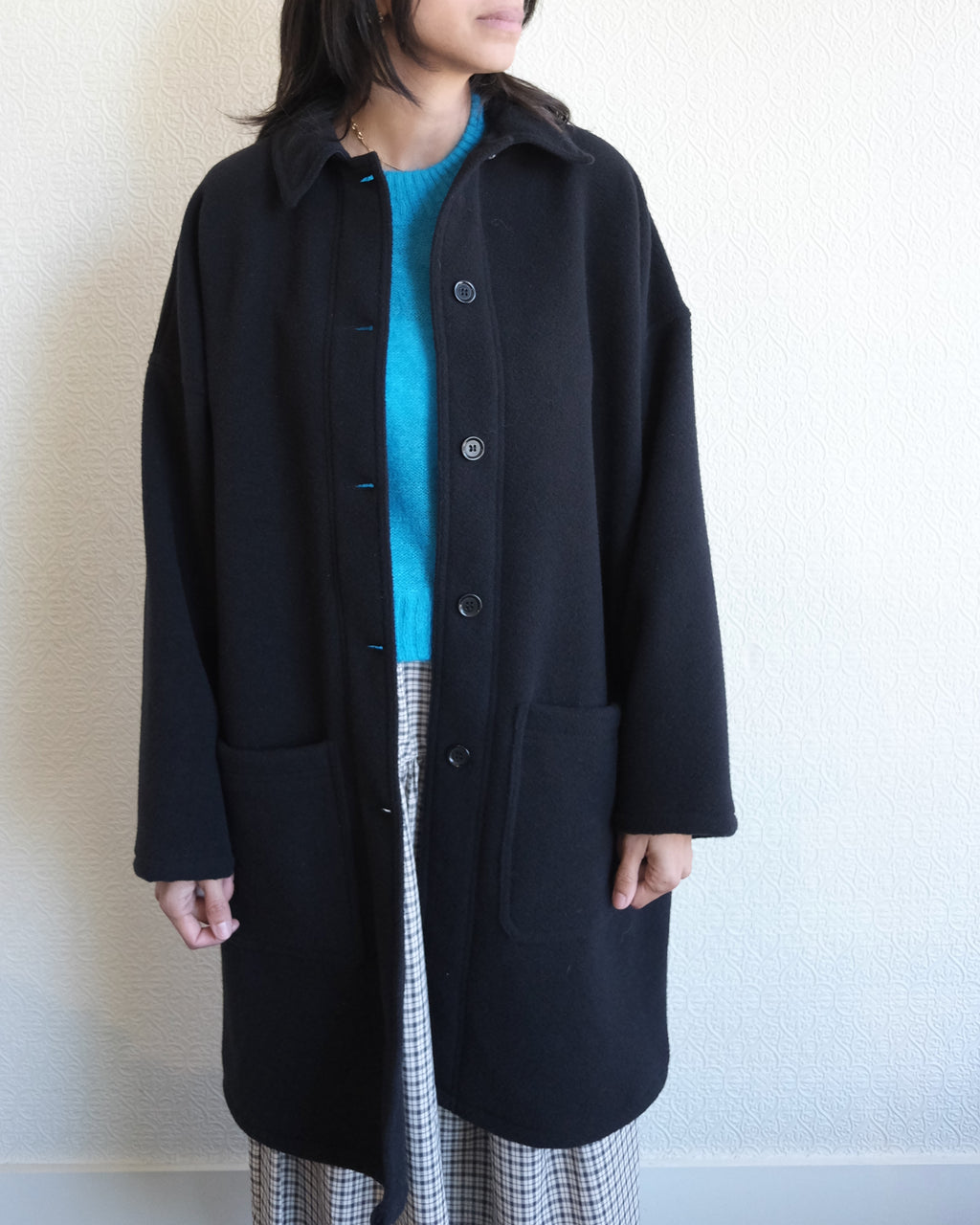 VETRA Melton Wool Coat, Navy