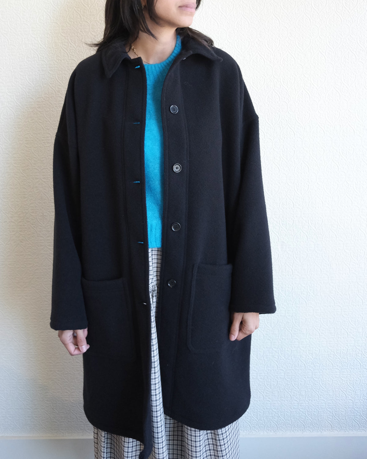 VETRA Melton Wool Coat, Navy