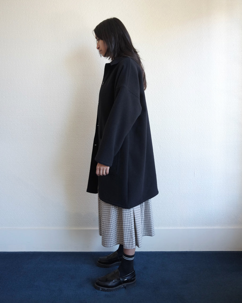 VETRA Melton Wool Coat, Navy
