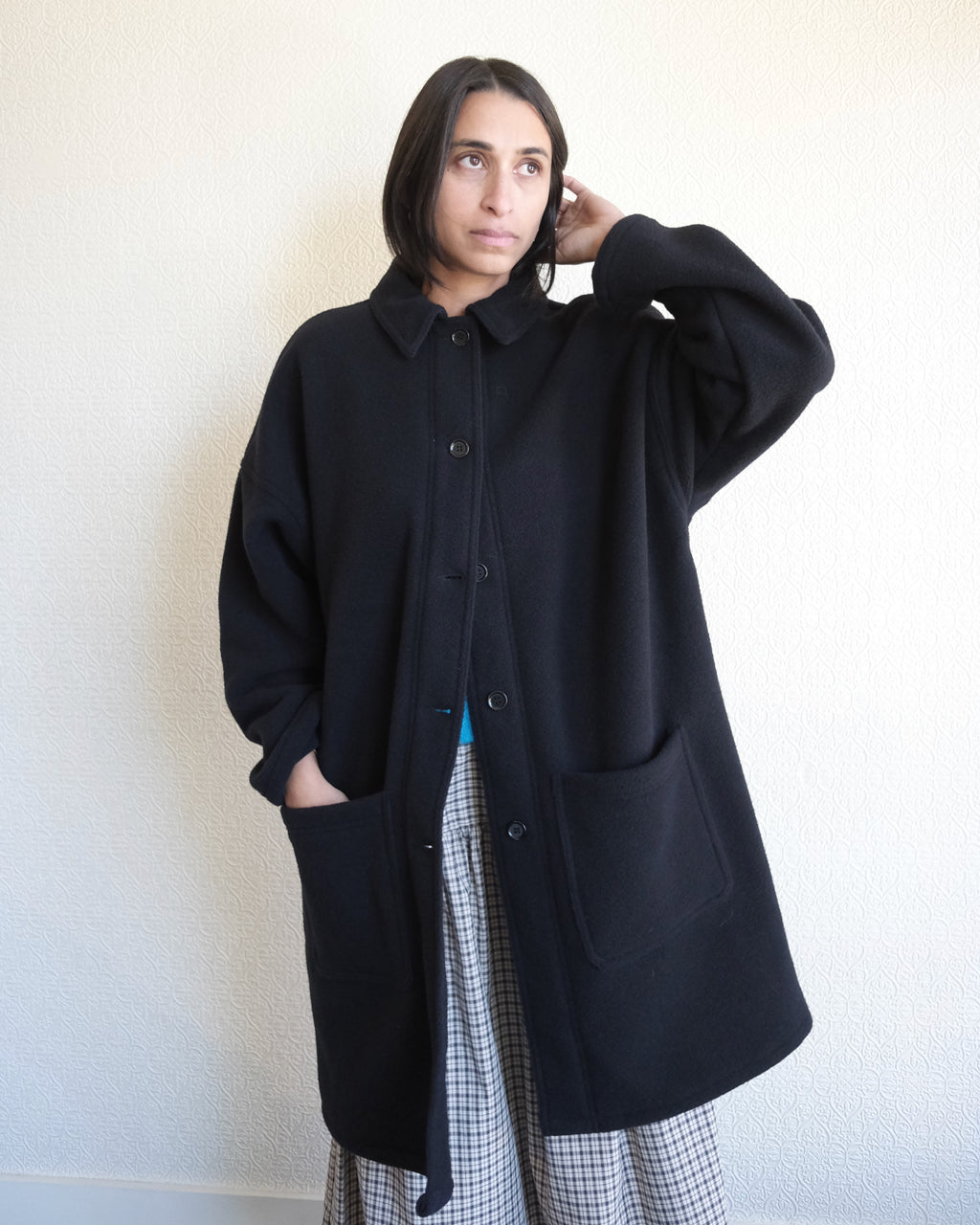 VETRA Melton Wool Coat, Navy