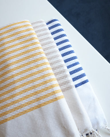 Turkish Beach Towel, Honeycomb Stripes