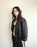 Cropped Military Liner, Black