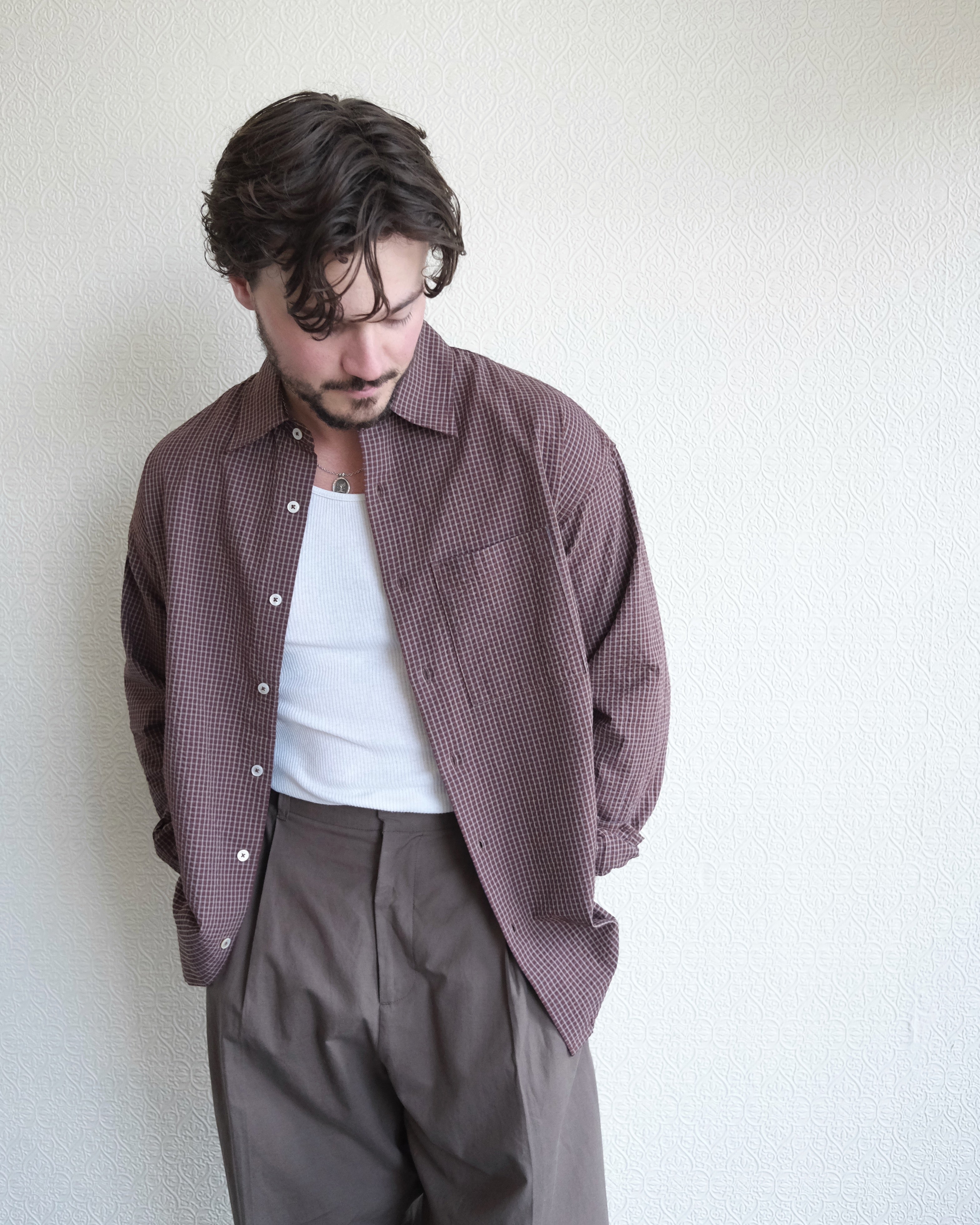 Kuzushi Work Shirt, Brown Check