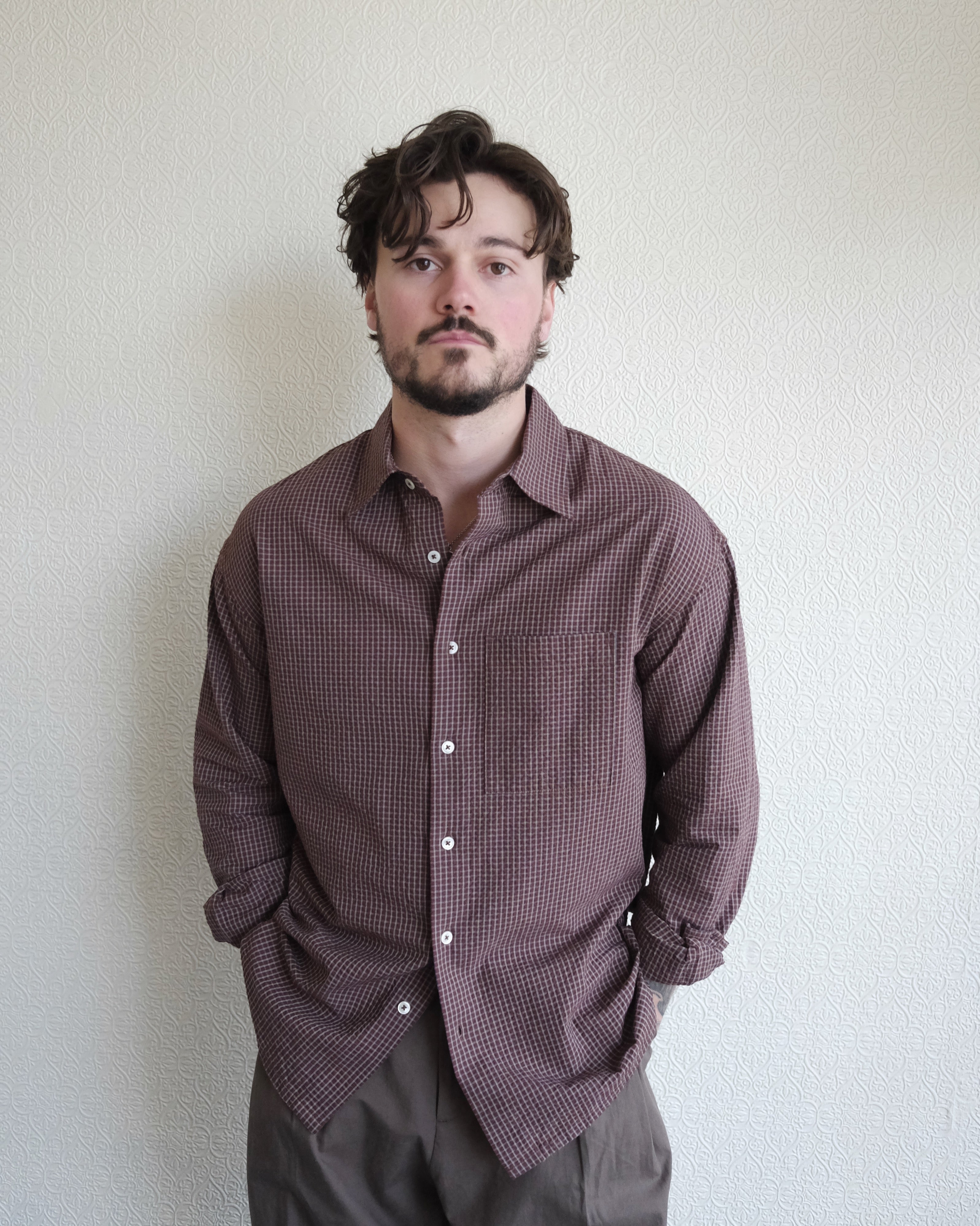 Kuzushi Work Shirt, Brown Check