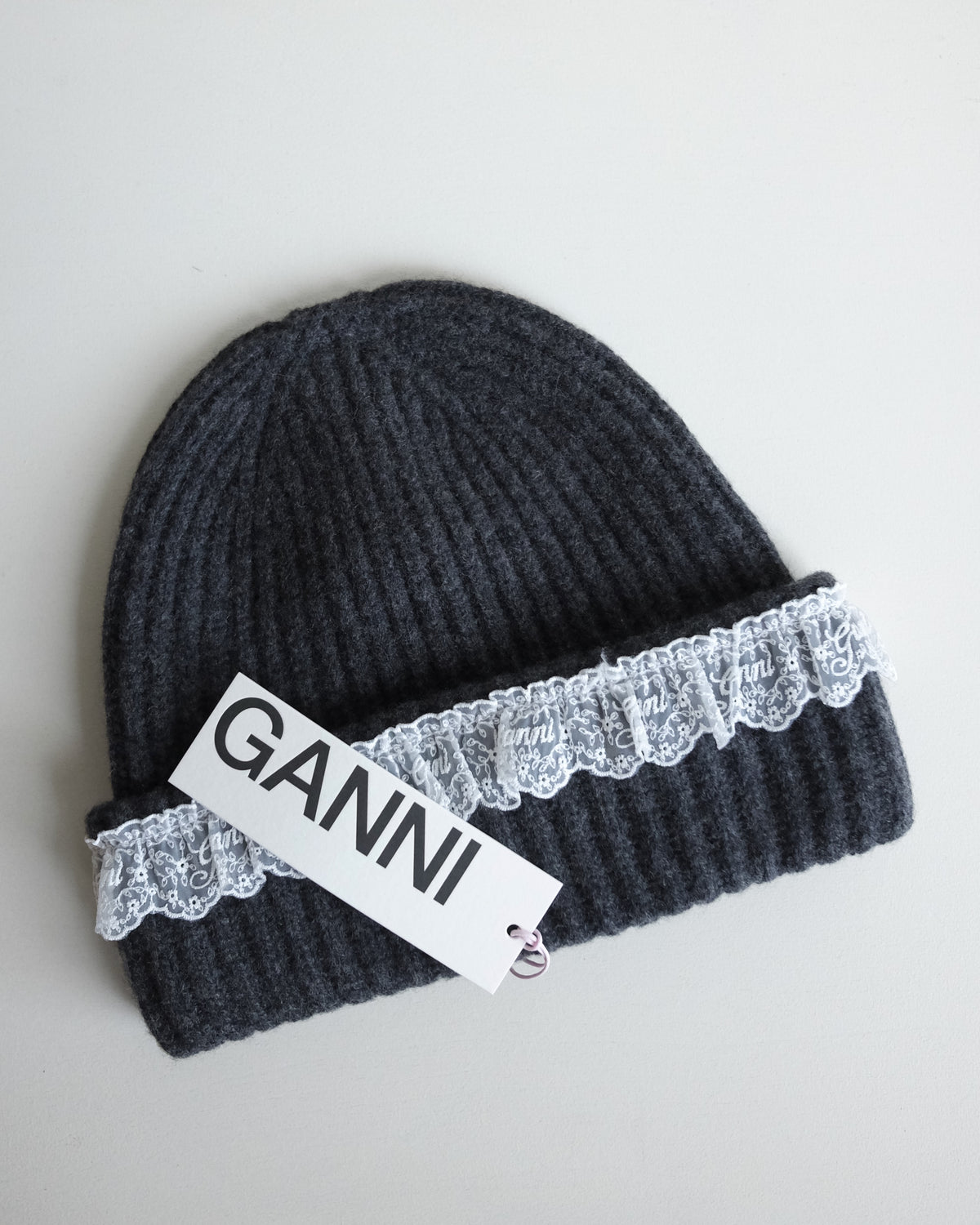Wool Lace Beanie, Phantom