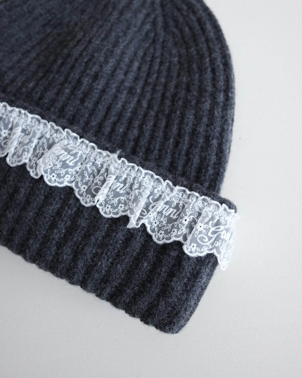 Wool Lace Beanie, Phantom
