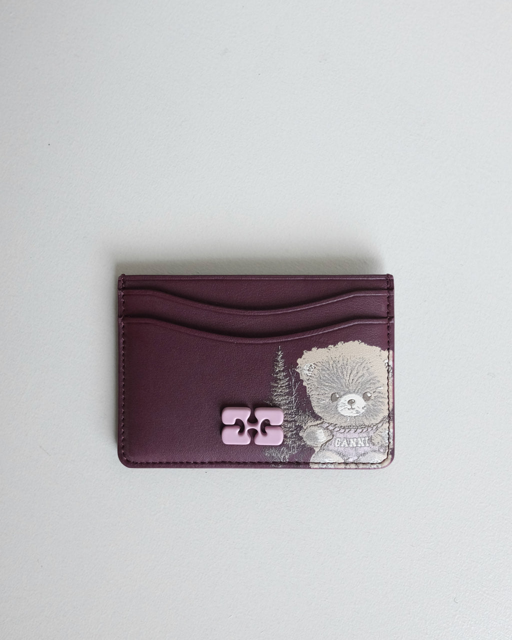 Ganni Bou Card Holder, Burgundy
