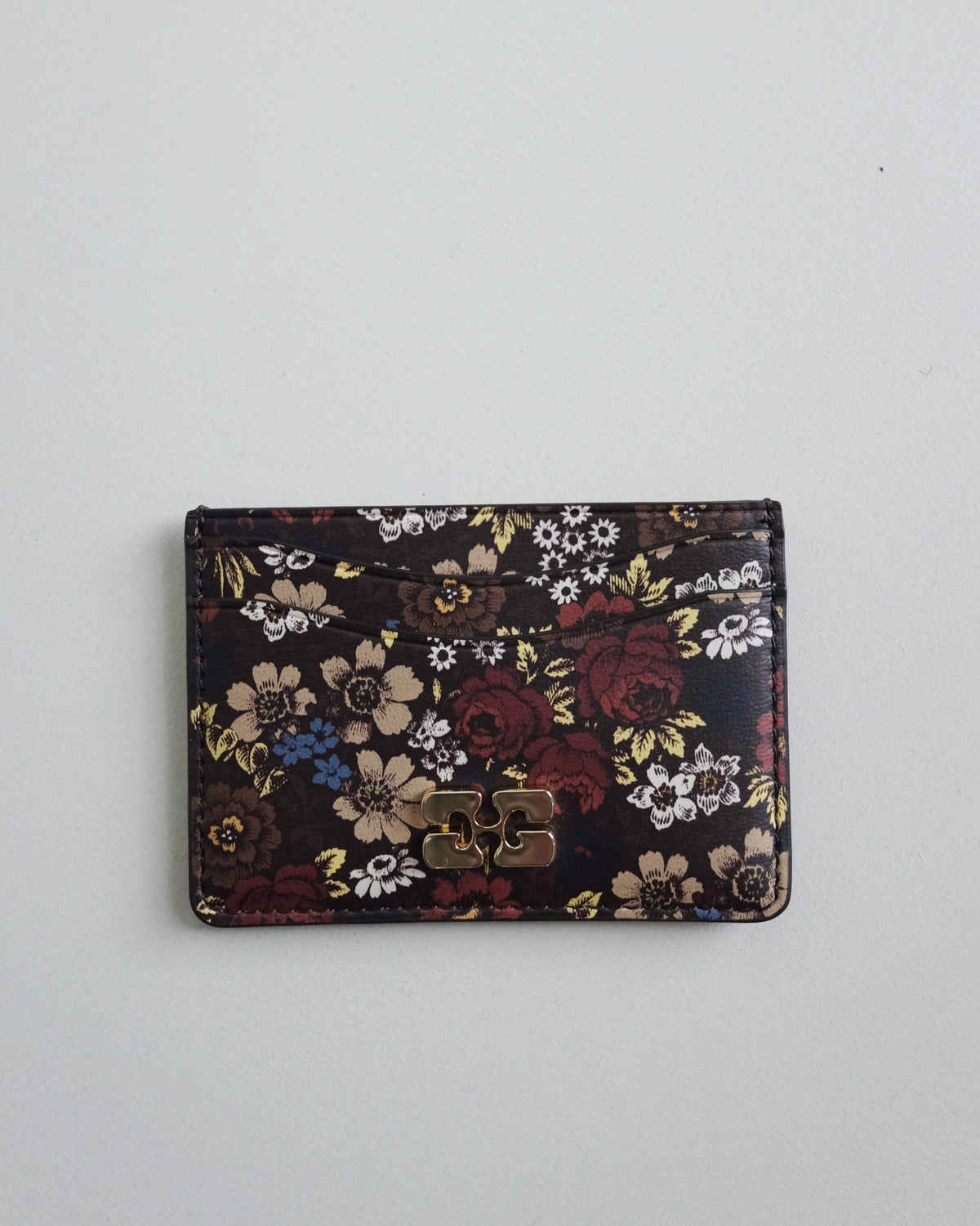 Ganni Bou Card Holder, Chocolate Plum