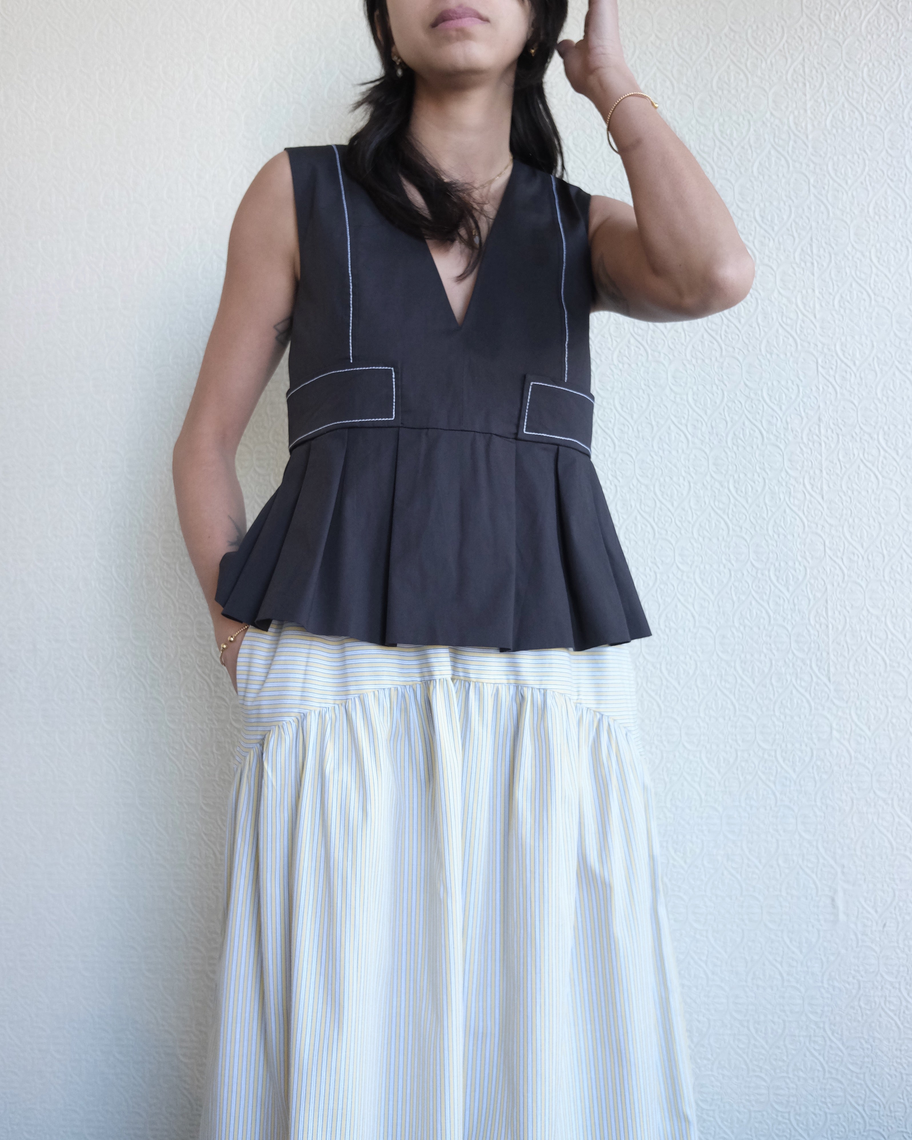Field Skirt, Marigold Stripe