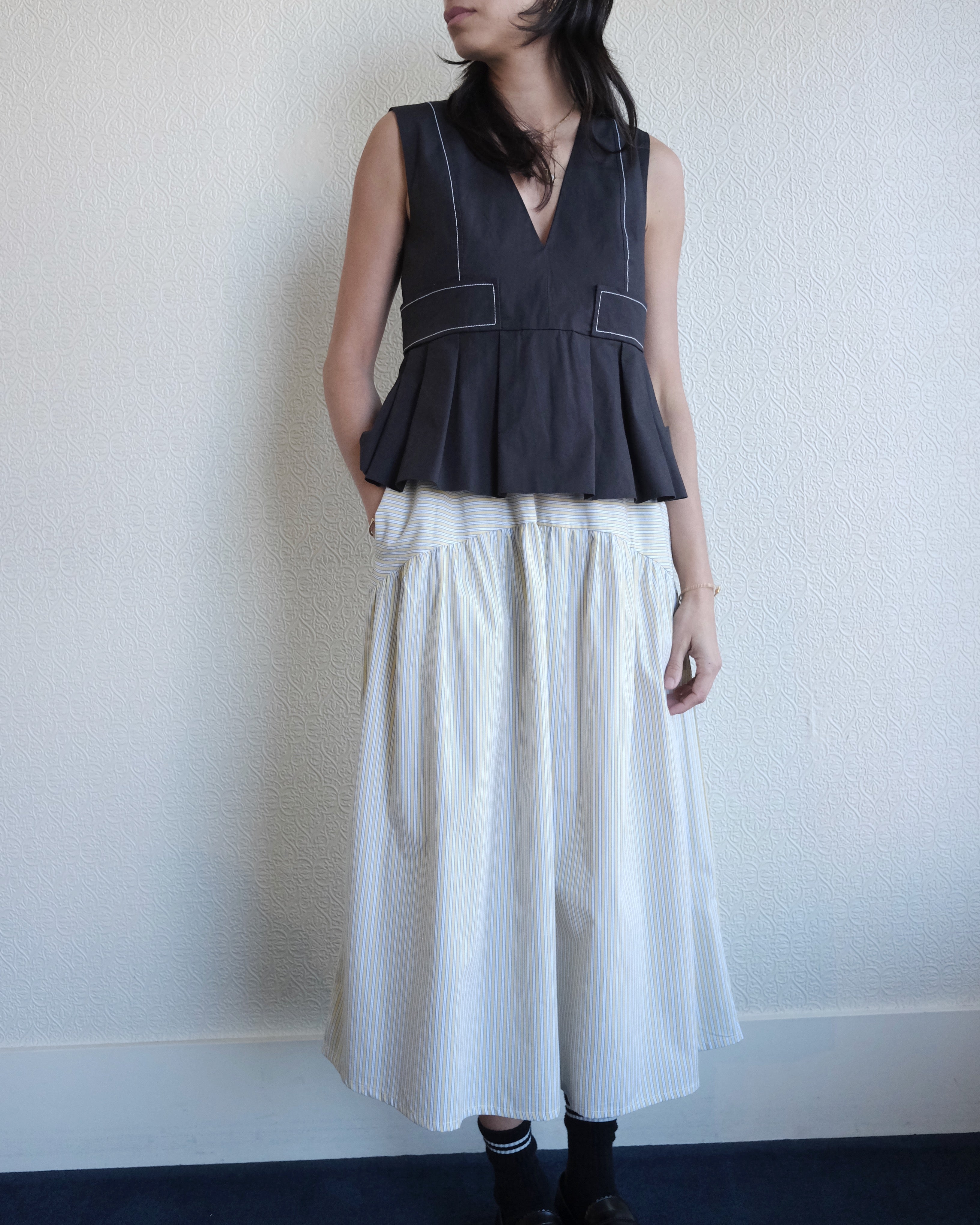 Field Skirt, Marigold Stripe