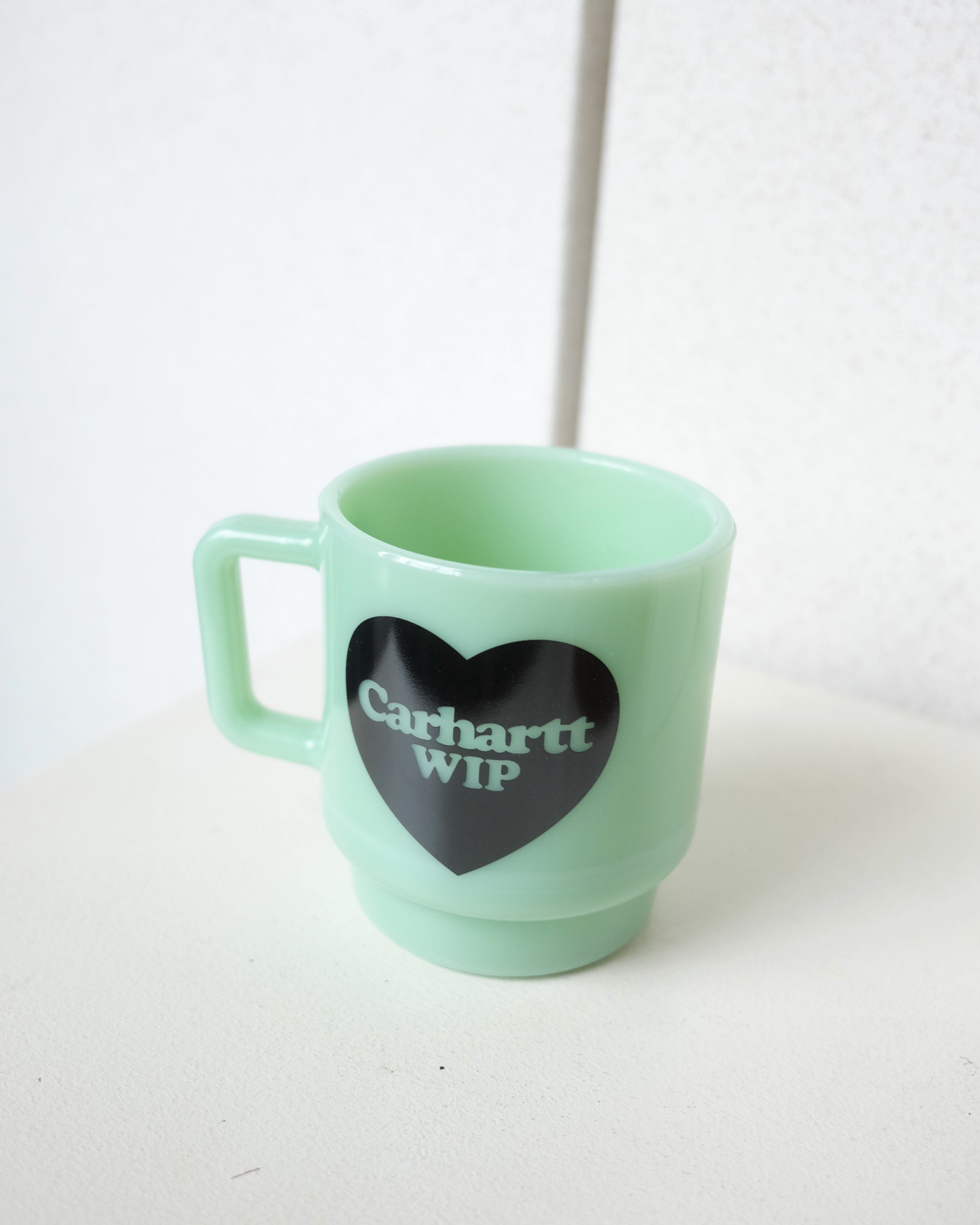 Heart Glass Mug, Jade