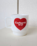Heart Glass Mug, White