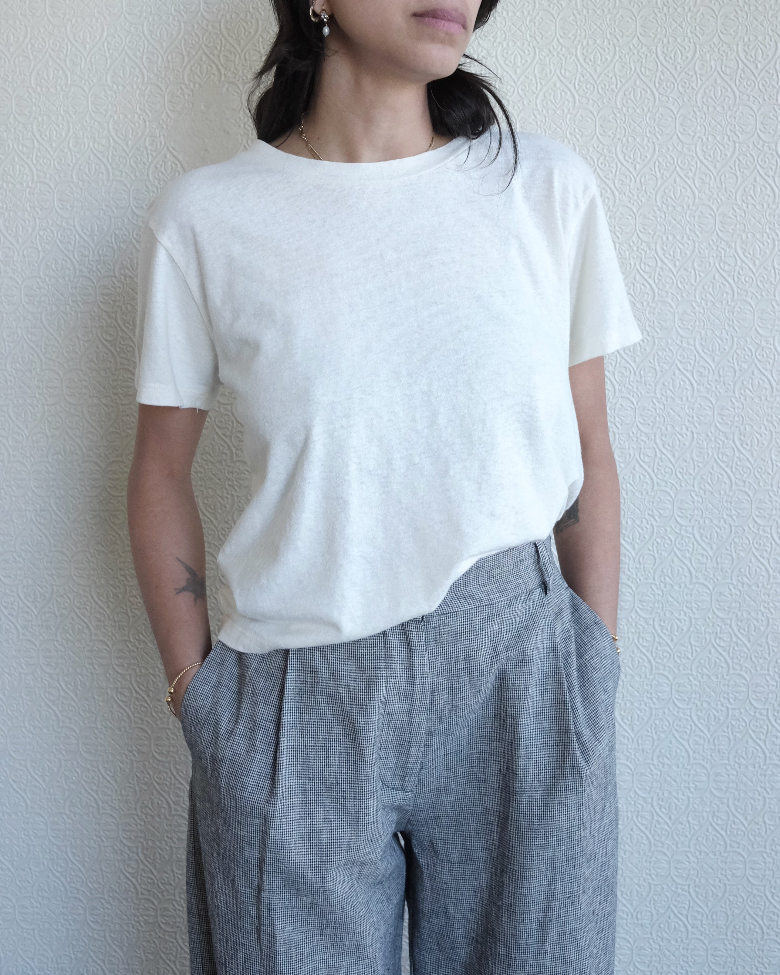 Lorel Cropped Tee, Washed White