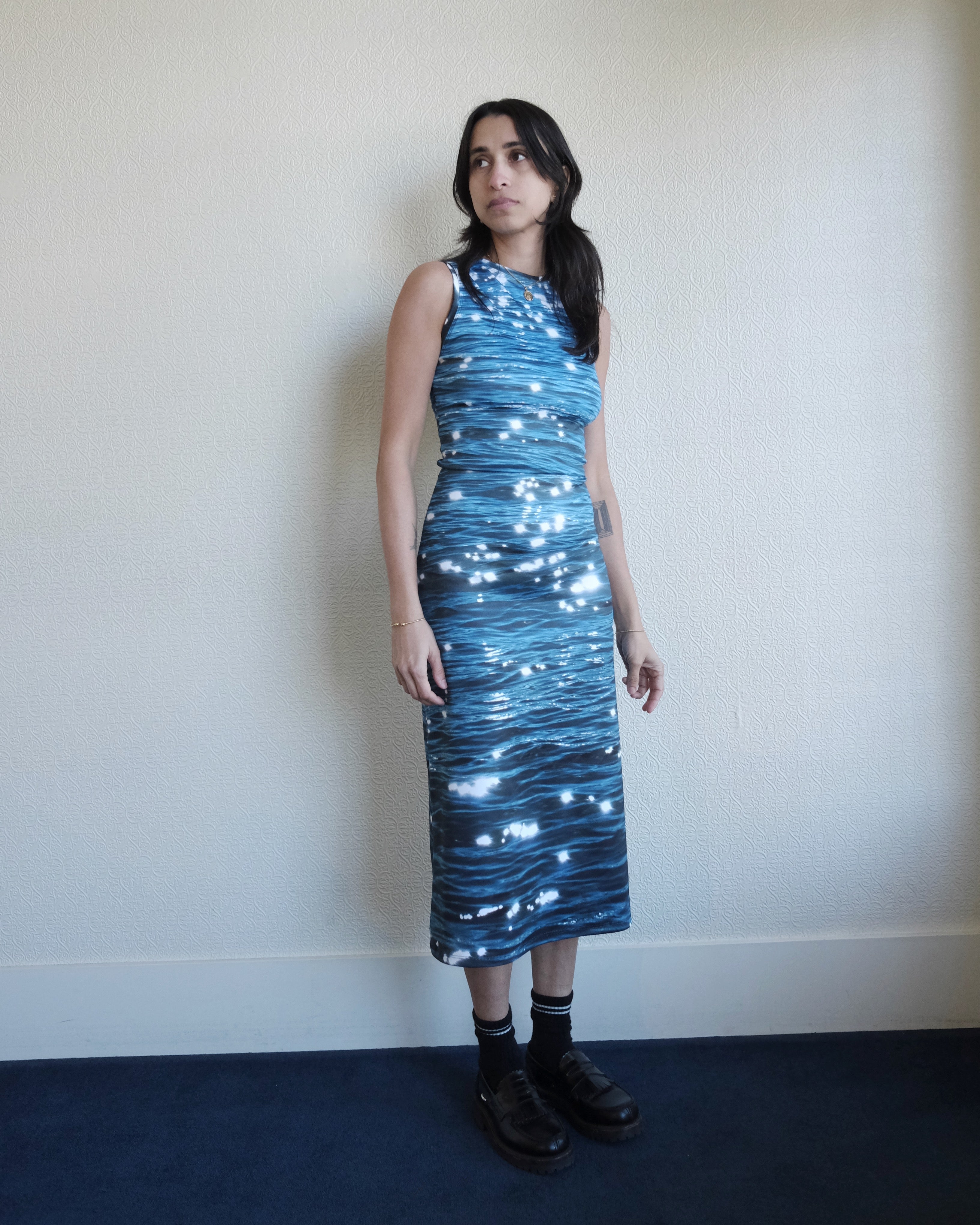 Tide High Neck Midi Dress