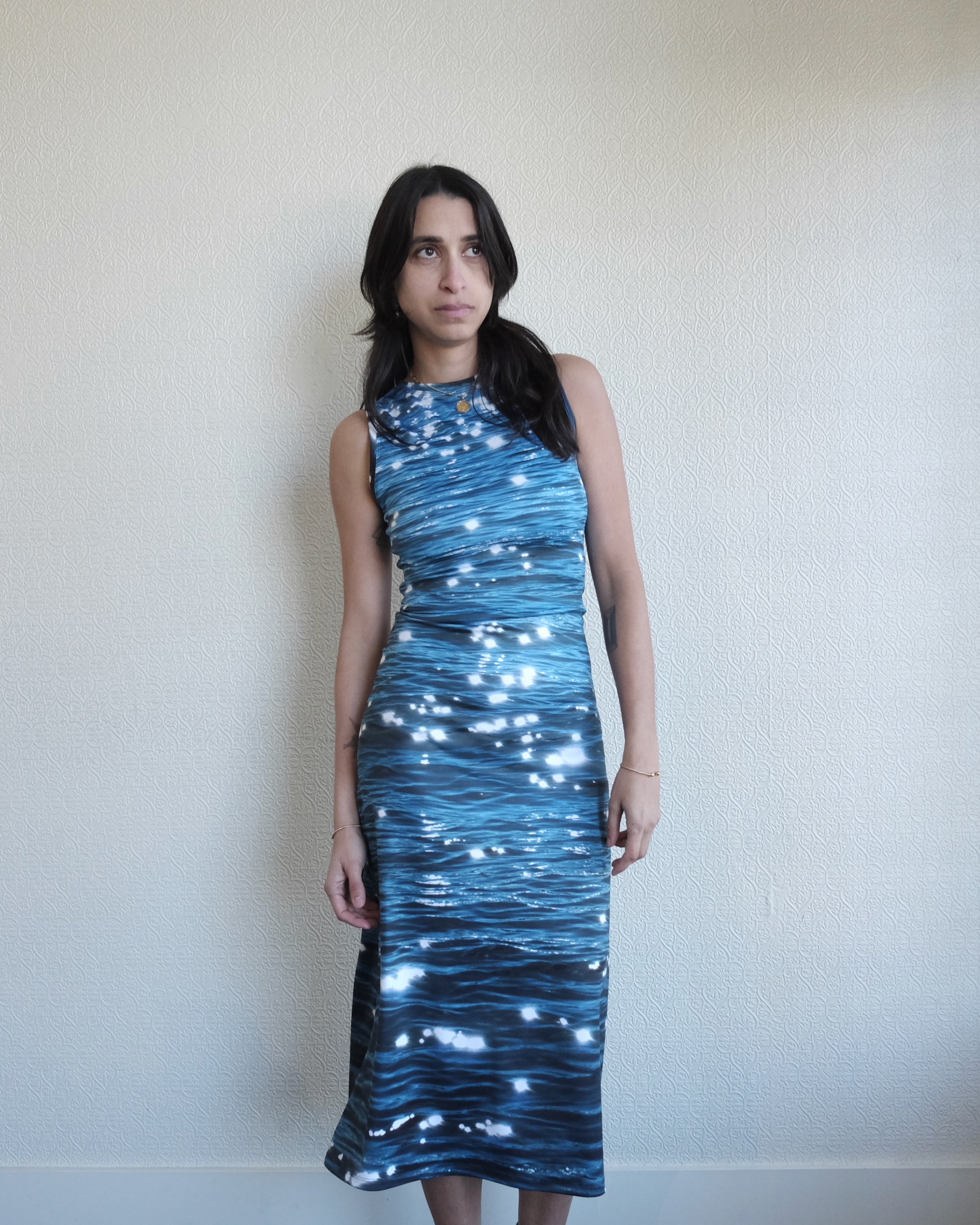 Tide High Neck Midi Dress