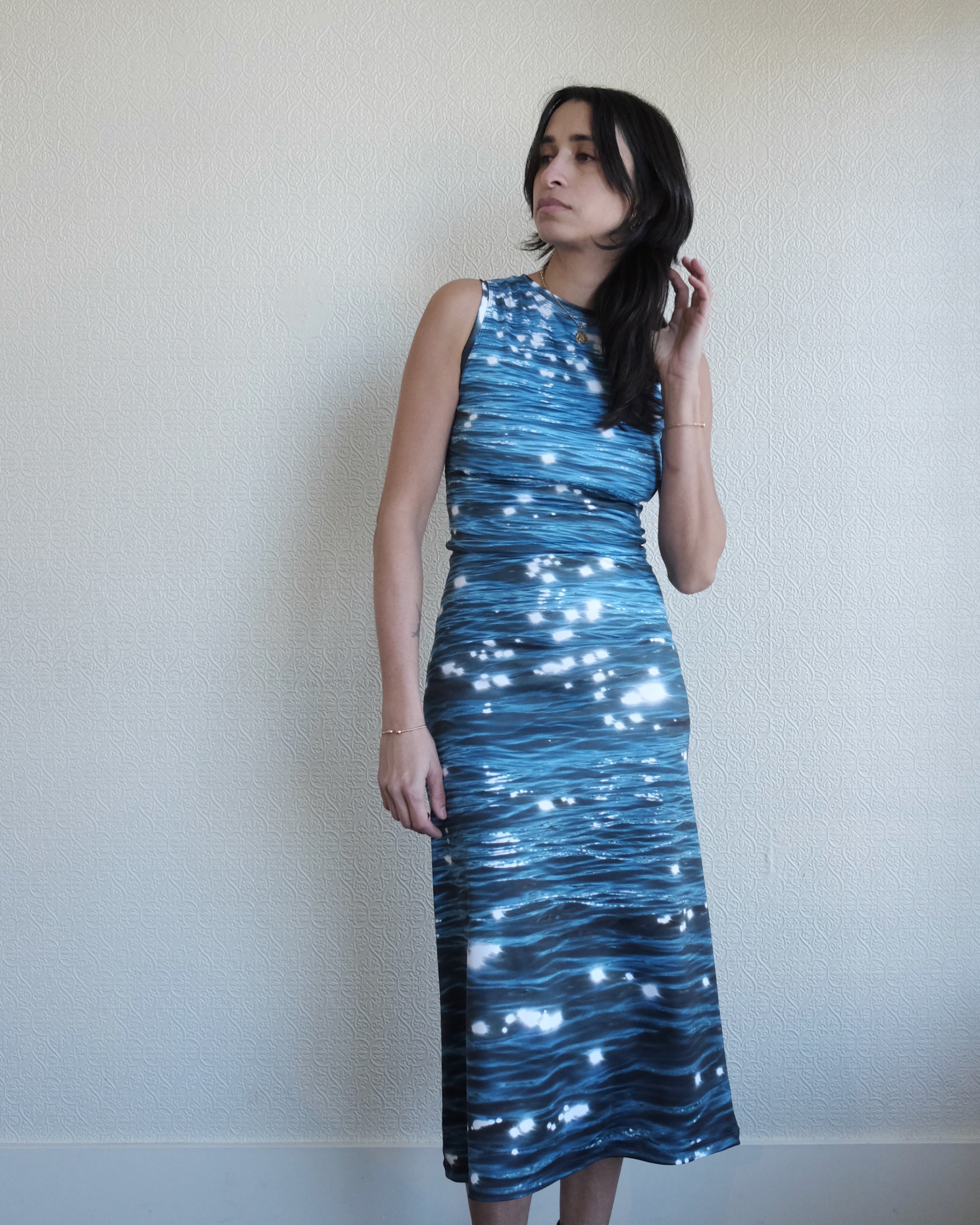 Tide High Neck Midi Dress