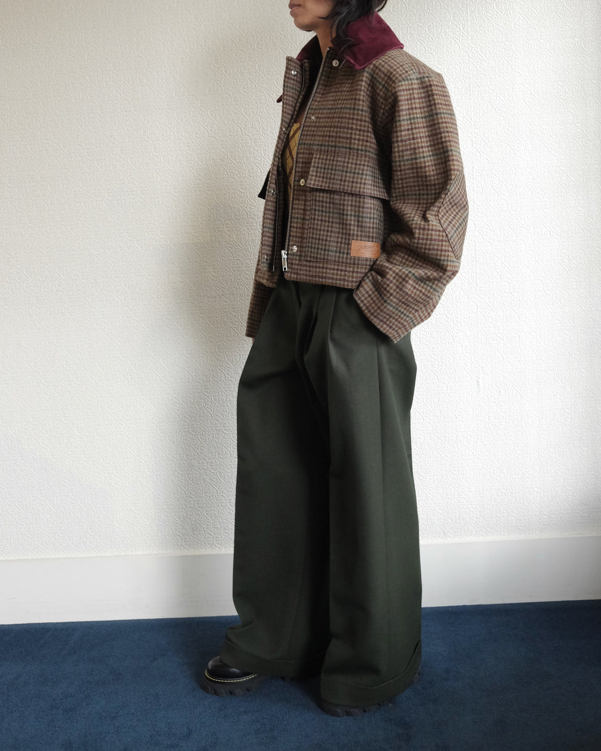 Wool Twill Trouser, Green