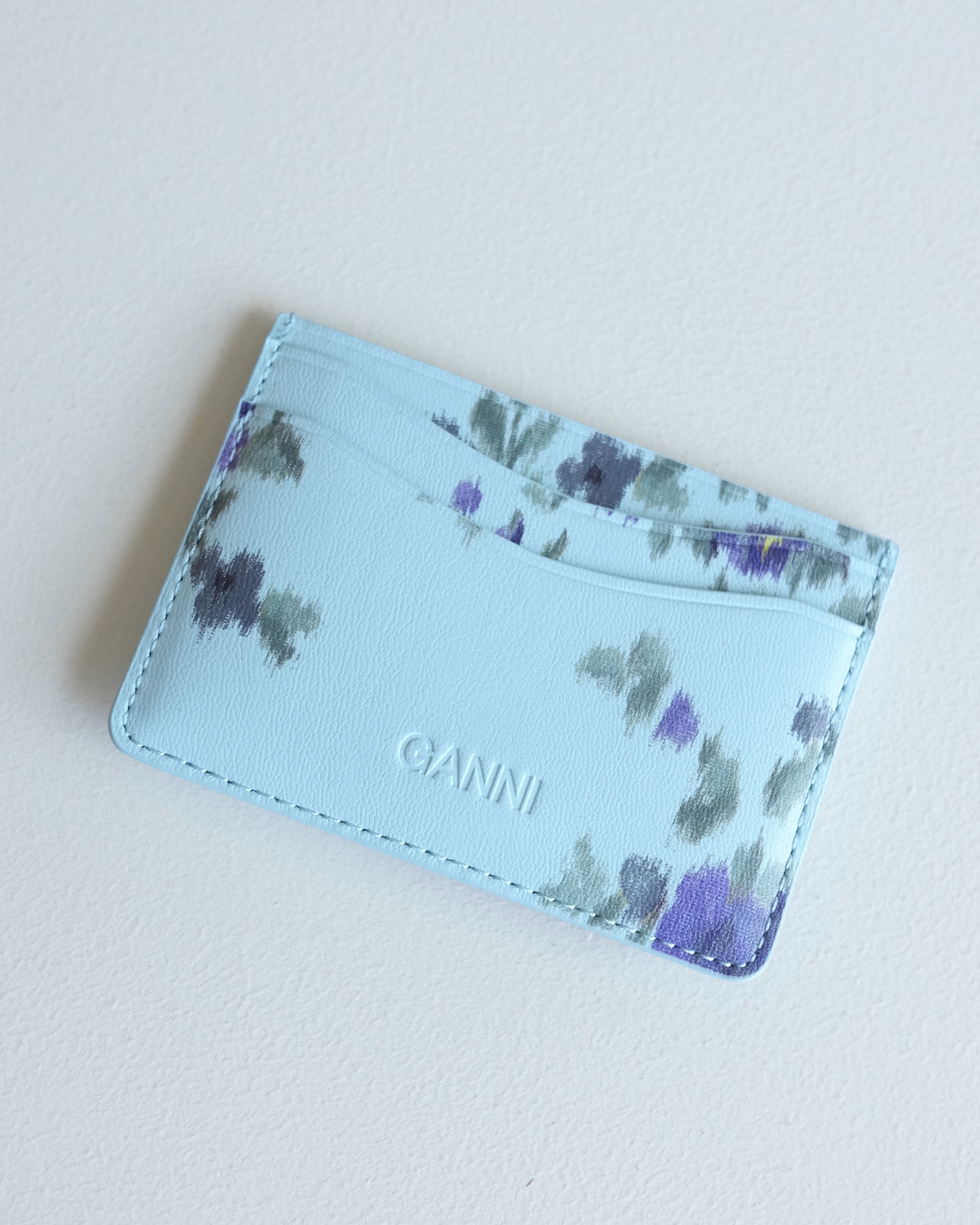 Ganni Bou Card Holder, Iced Aqua