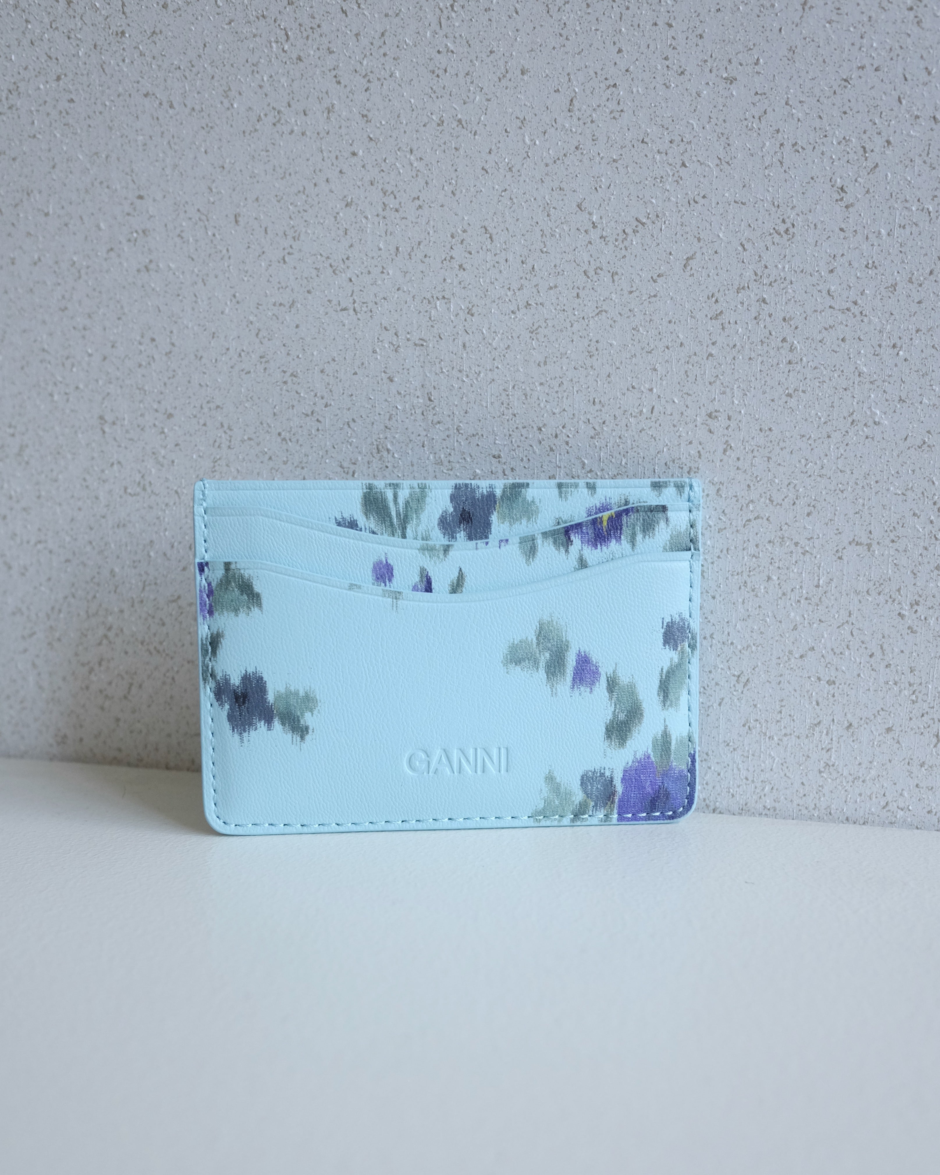 Ganni Bou Card Holder, Iced Aqua