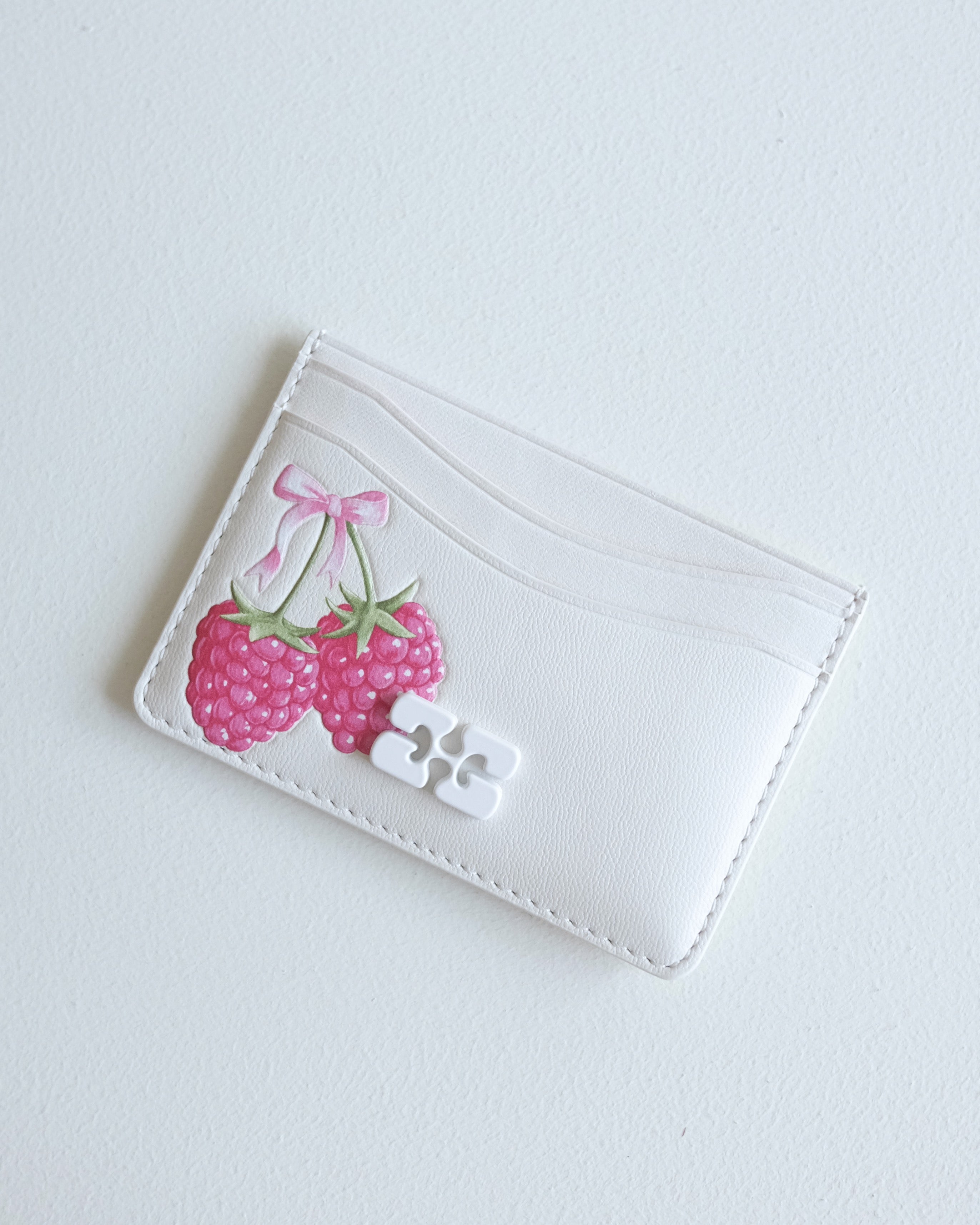 Ganni Bou Card Holder, Raspberry Print