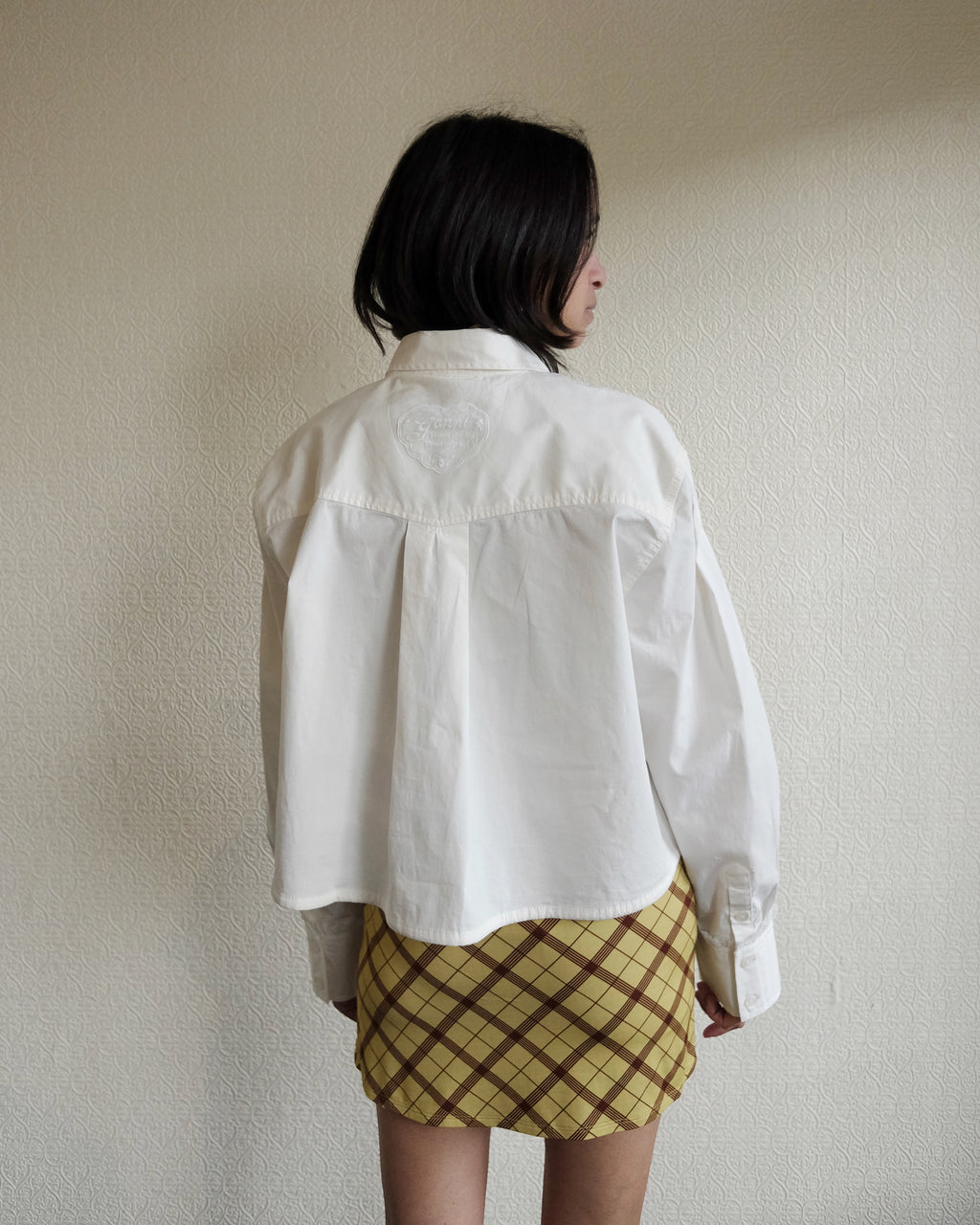 Lace Detail Bowling Shirt, White