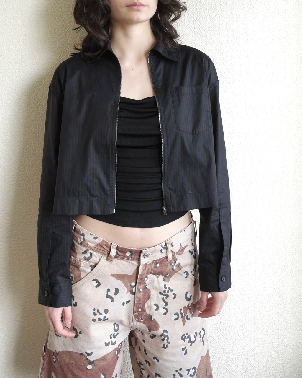 Lexi Zip Shirt, Black