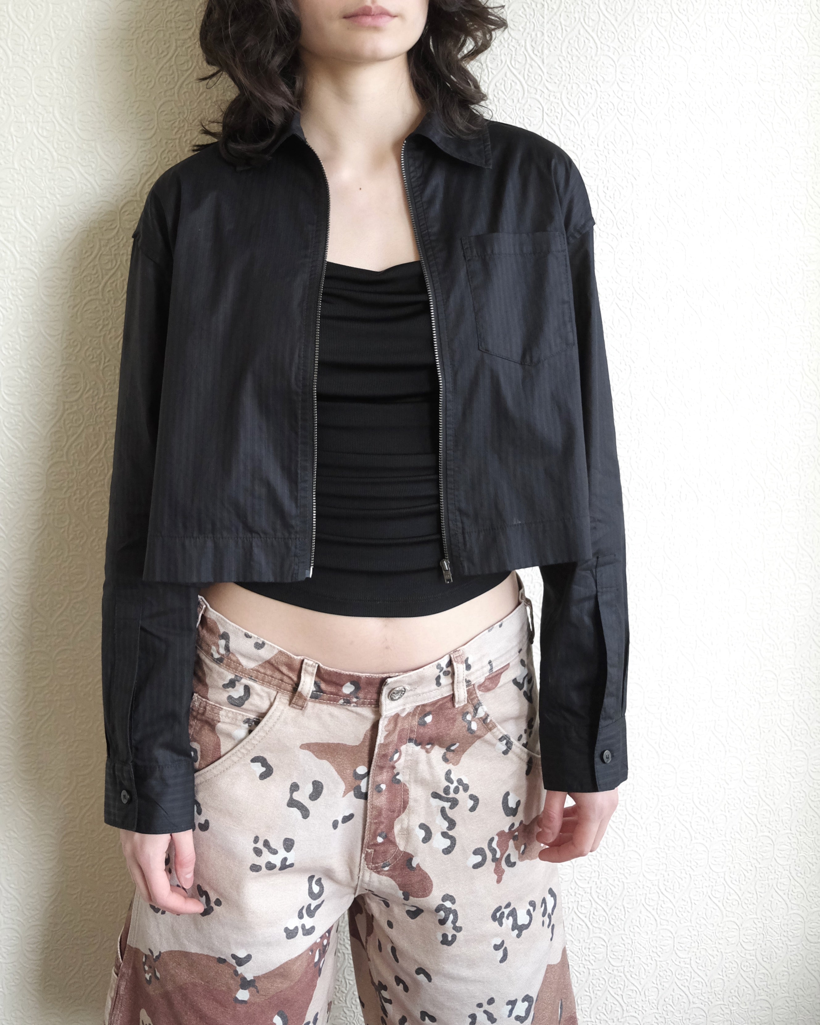 Lexi Zip Shirt, Black