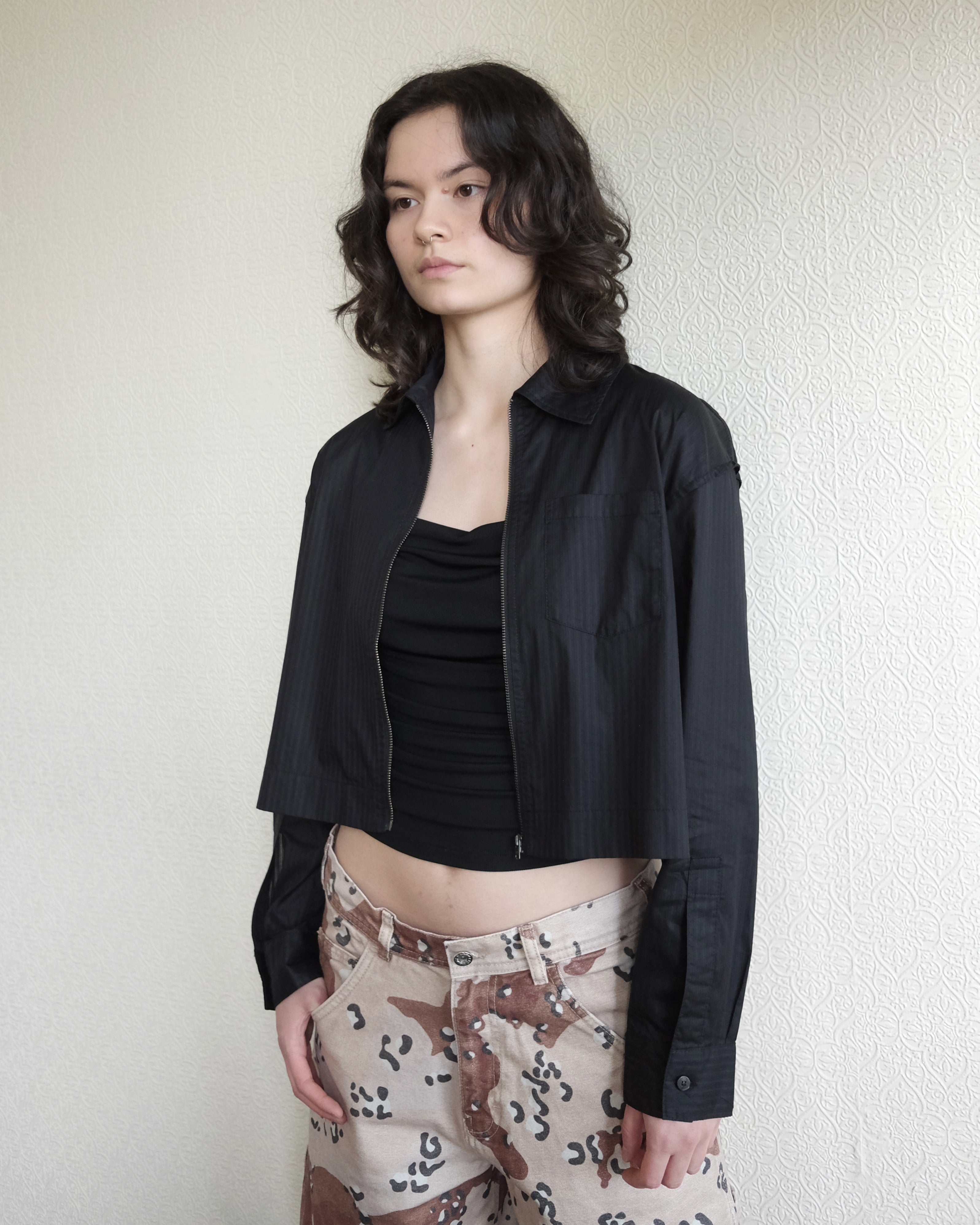 Lexi Zip Shirt, Black