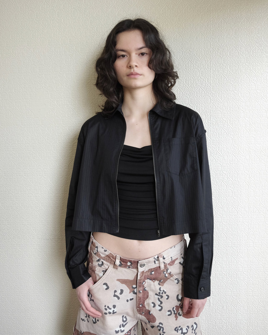 Lexi Zip Shirt, Black