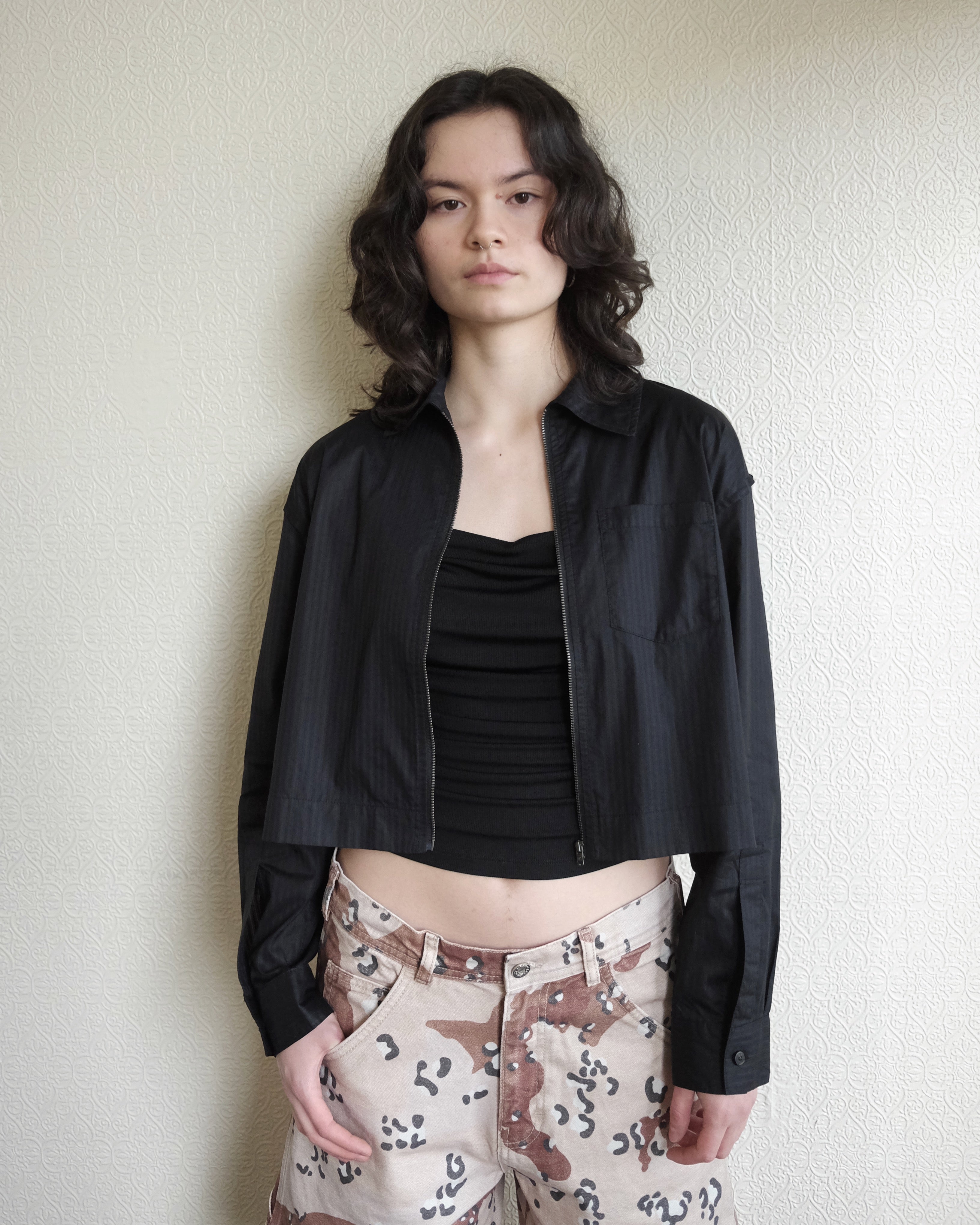 Lexi Zip Shirt, Black