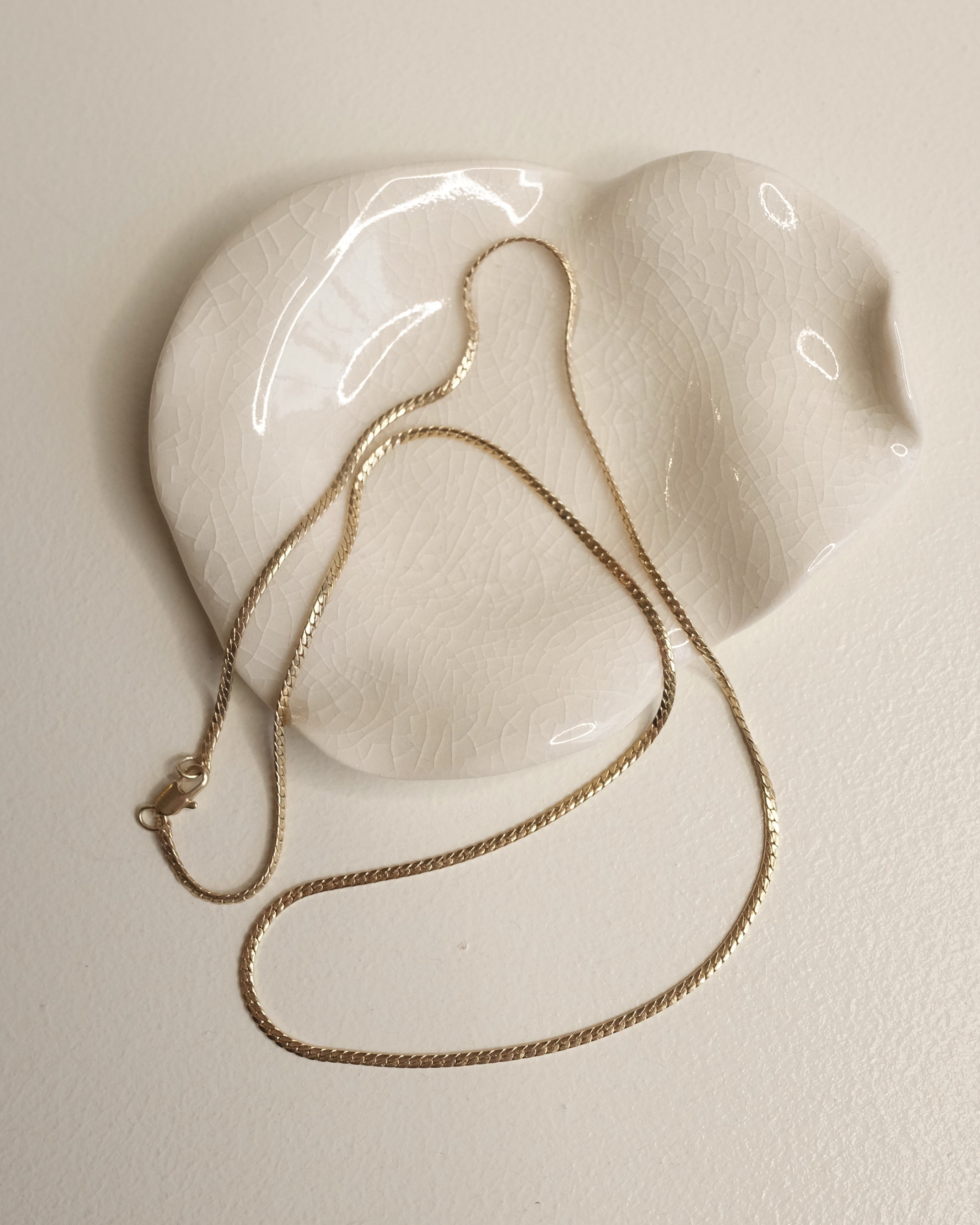 Mini Omega Chain, Gold Herringbone Chain