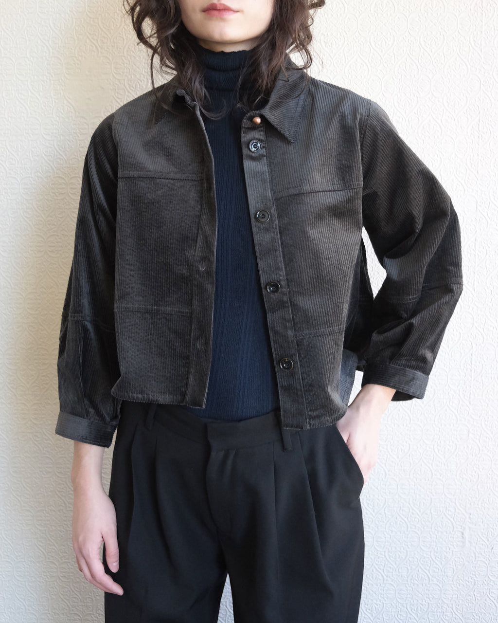 Leotown Overshirt, Charcoal Corduroy