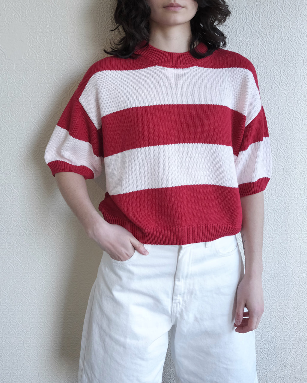 Pattie Sweater, Red Stripes