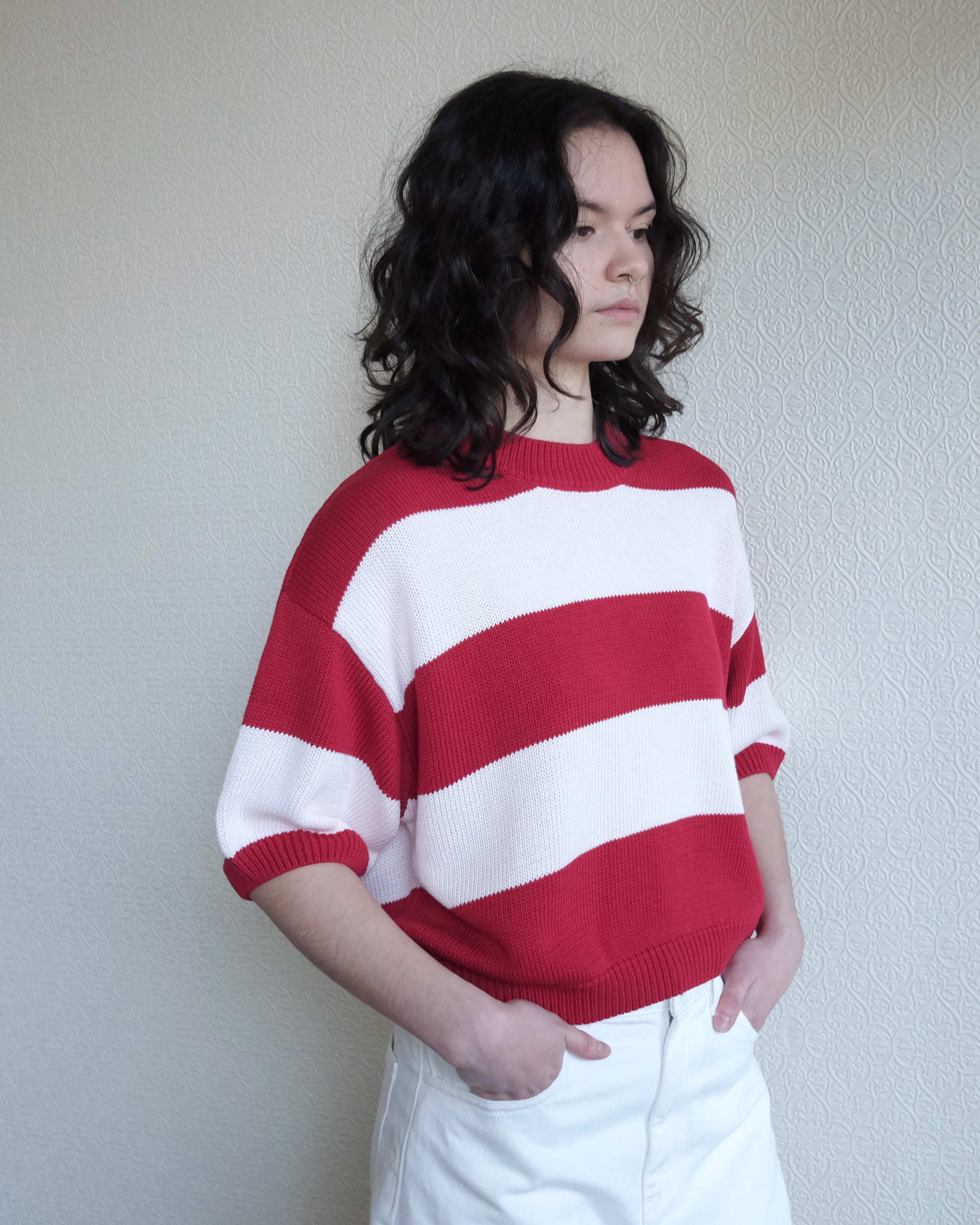 Pattie Sweater, Red Stripes